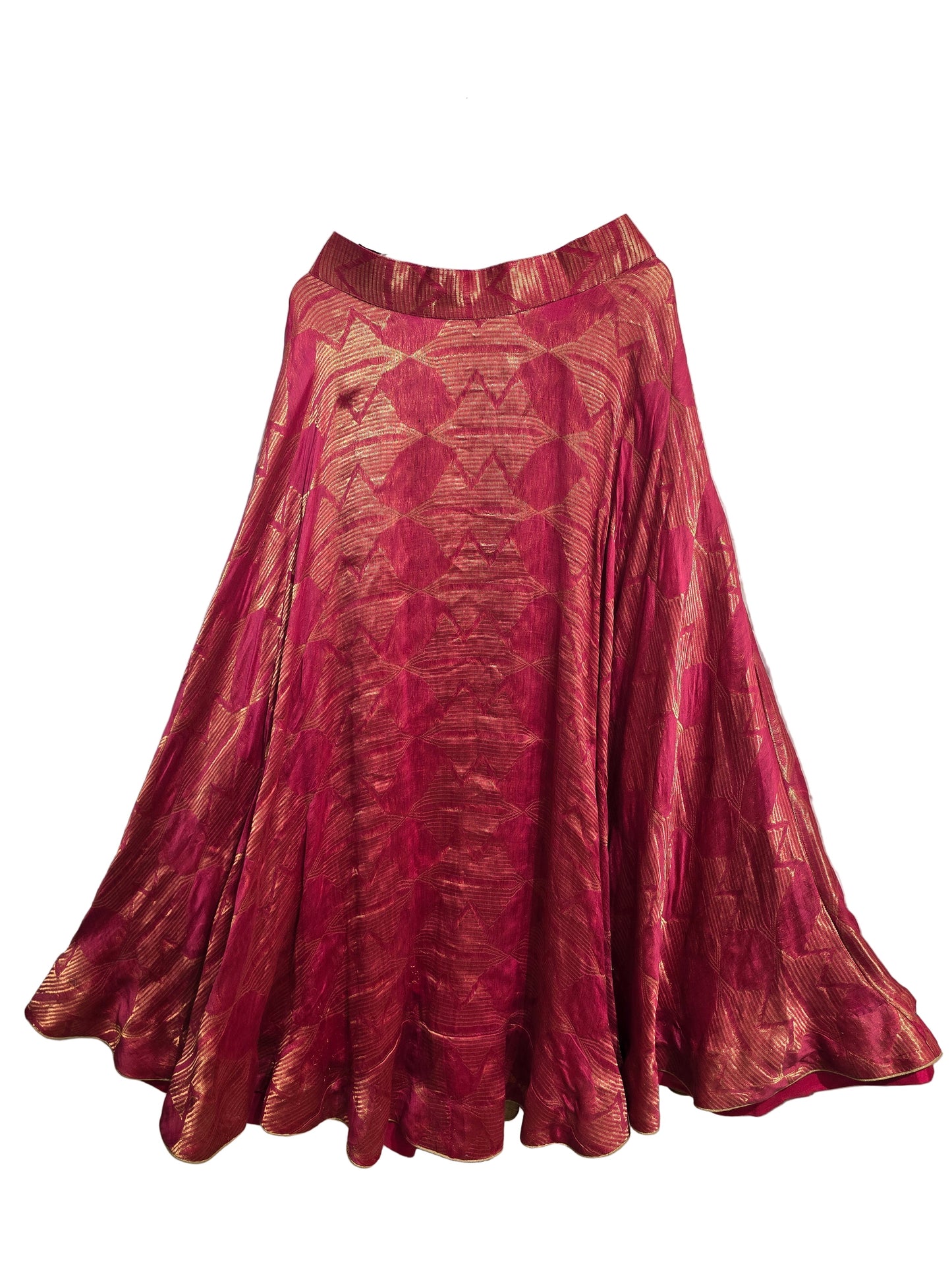 Stitched Chanderi brocade skirt set