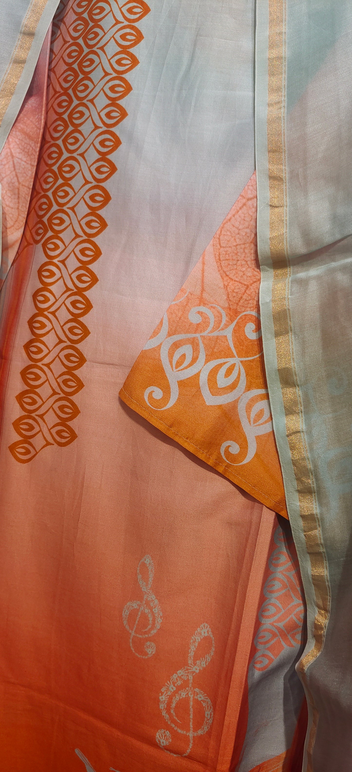 Semi Stitched Chanderi Kurta