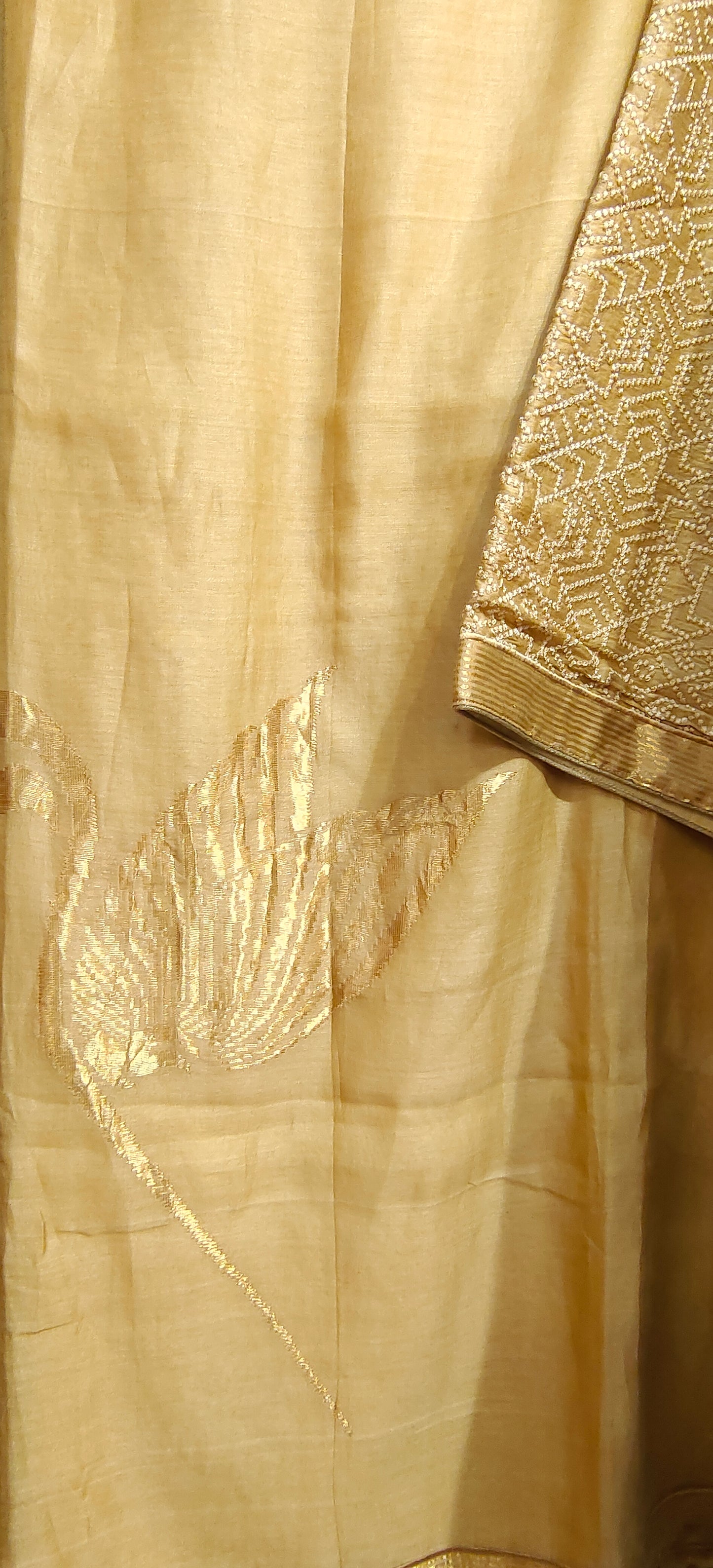 Semi Stitched Formal chanderi Kurta