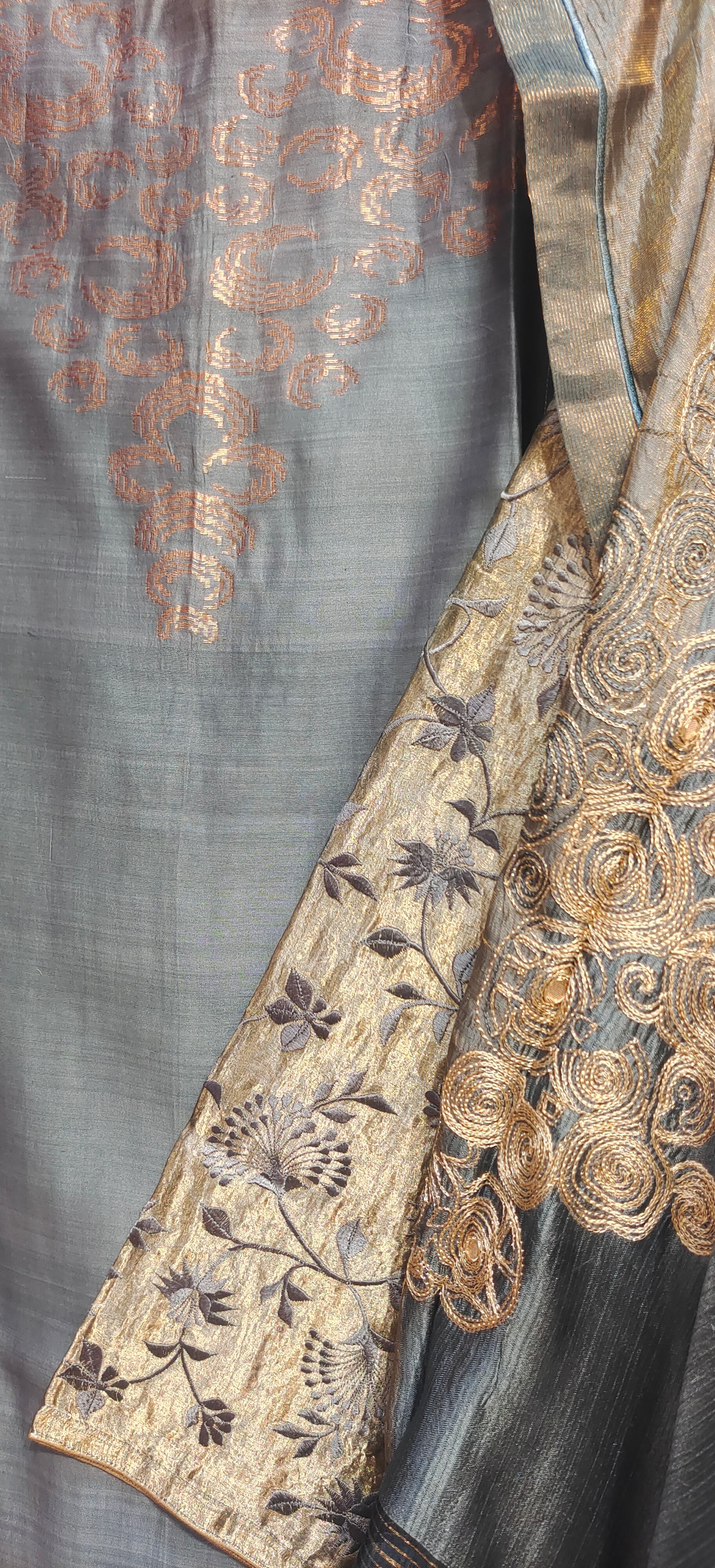 Semi Stitched Formal chanderi Kurta