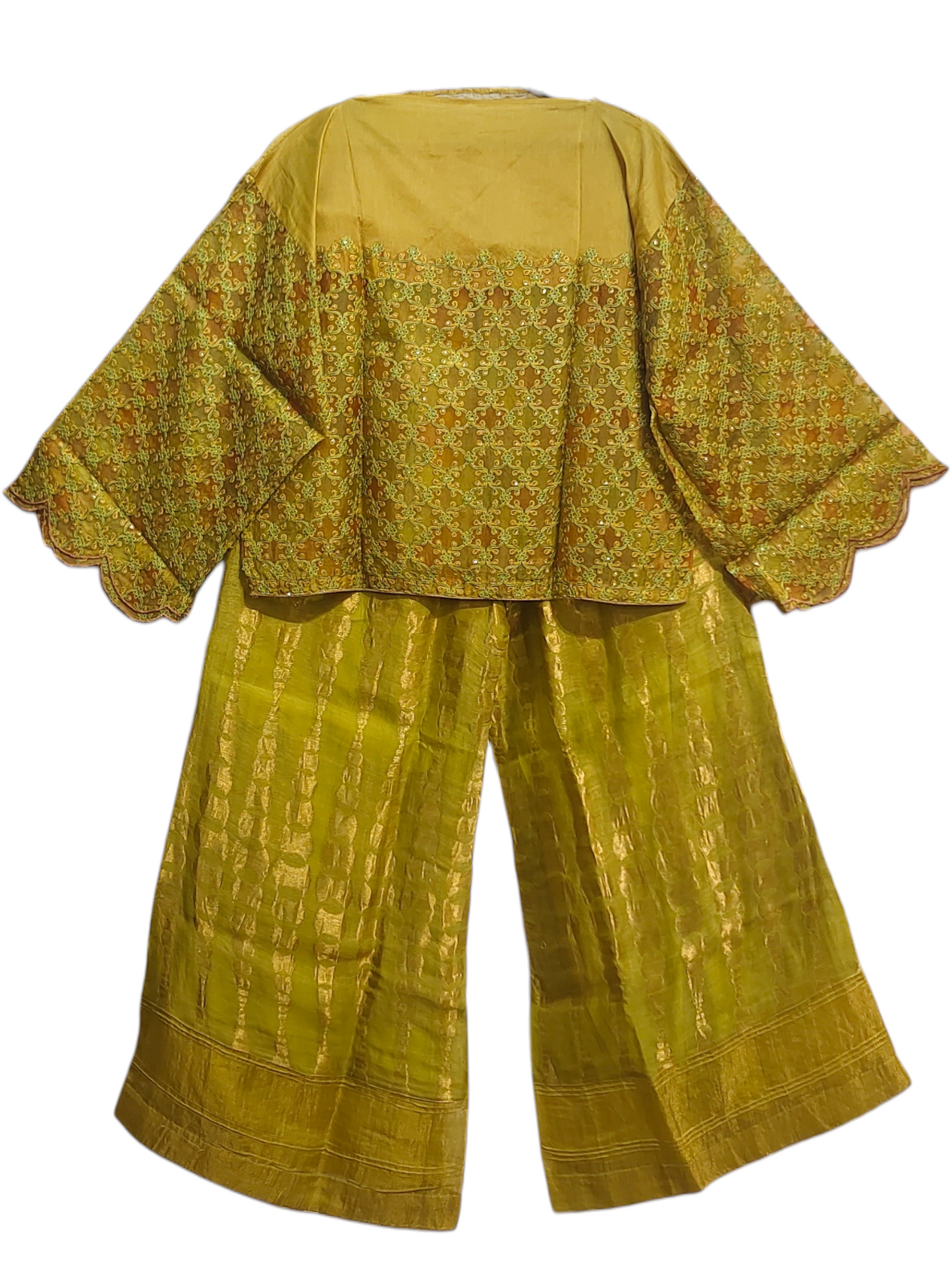 Stitched Formal croptop plazzo set