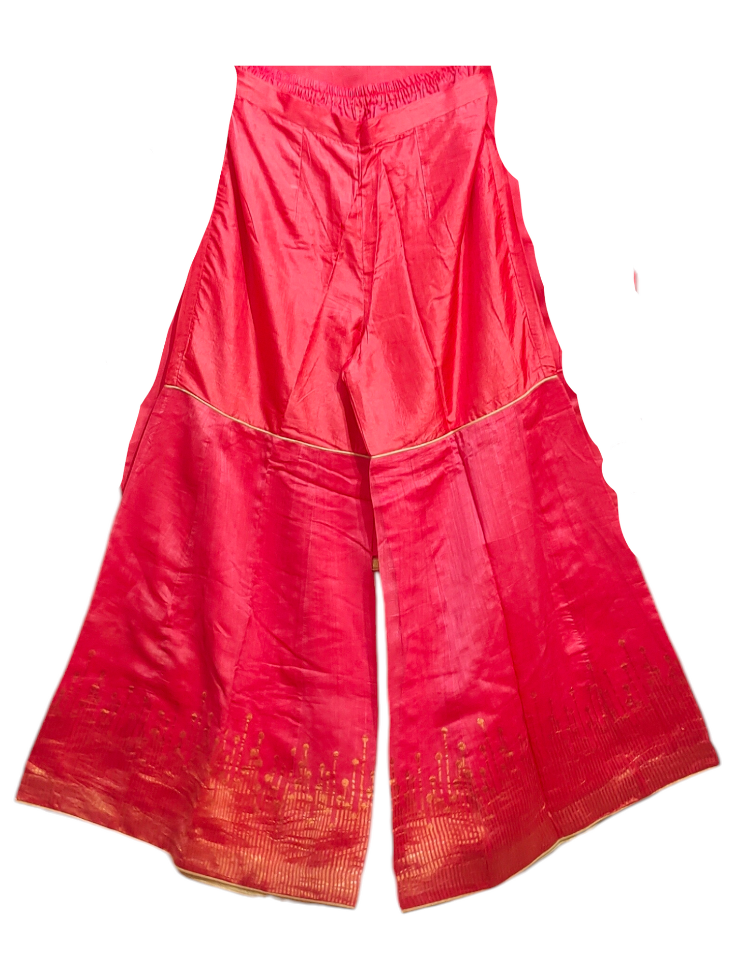 Pink plazzo pant on a white background
