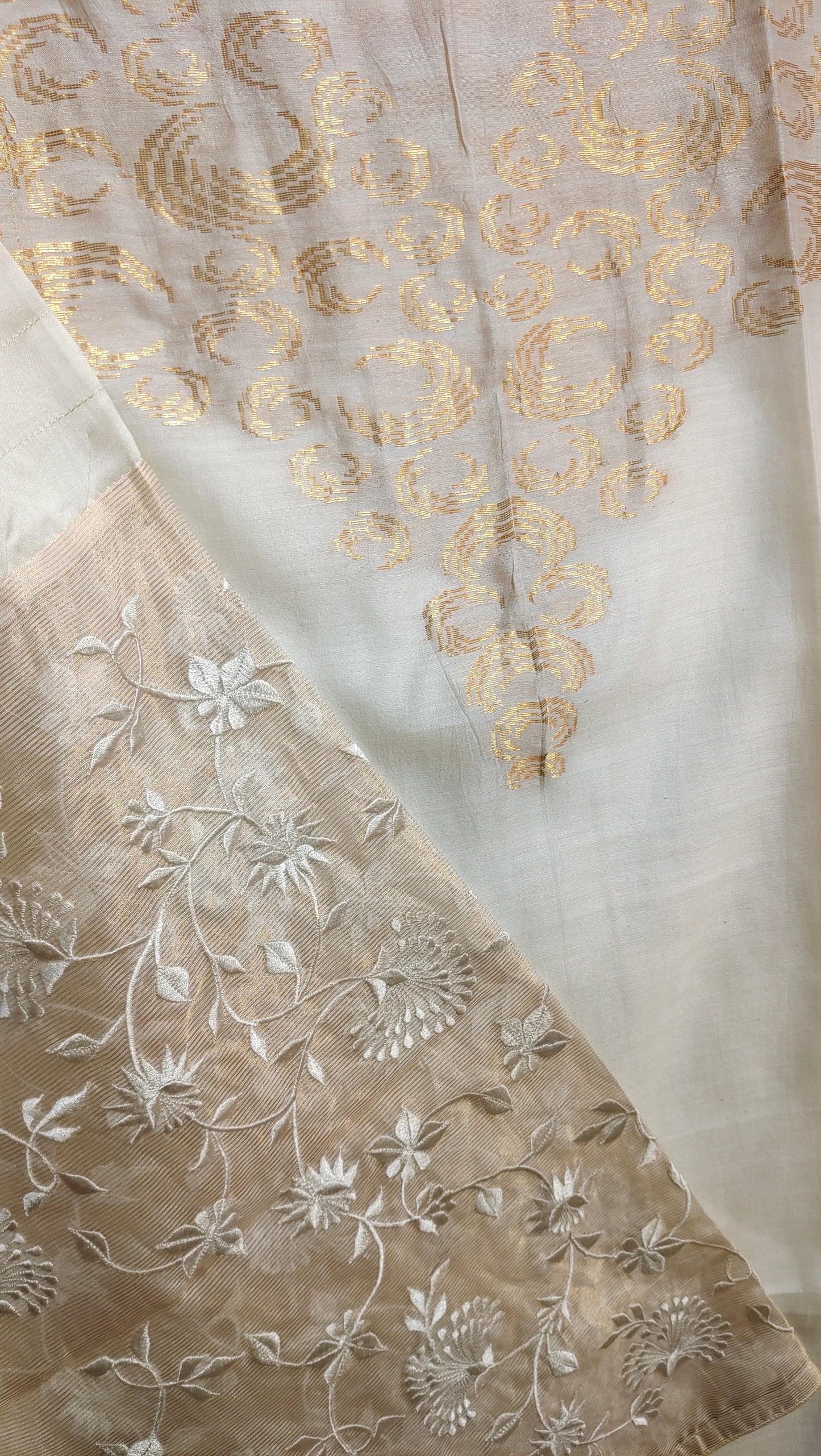 Semi Stitched Formal chanderi Kurta