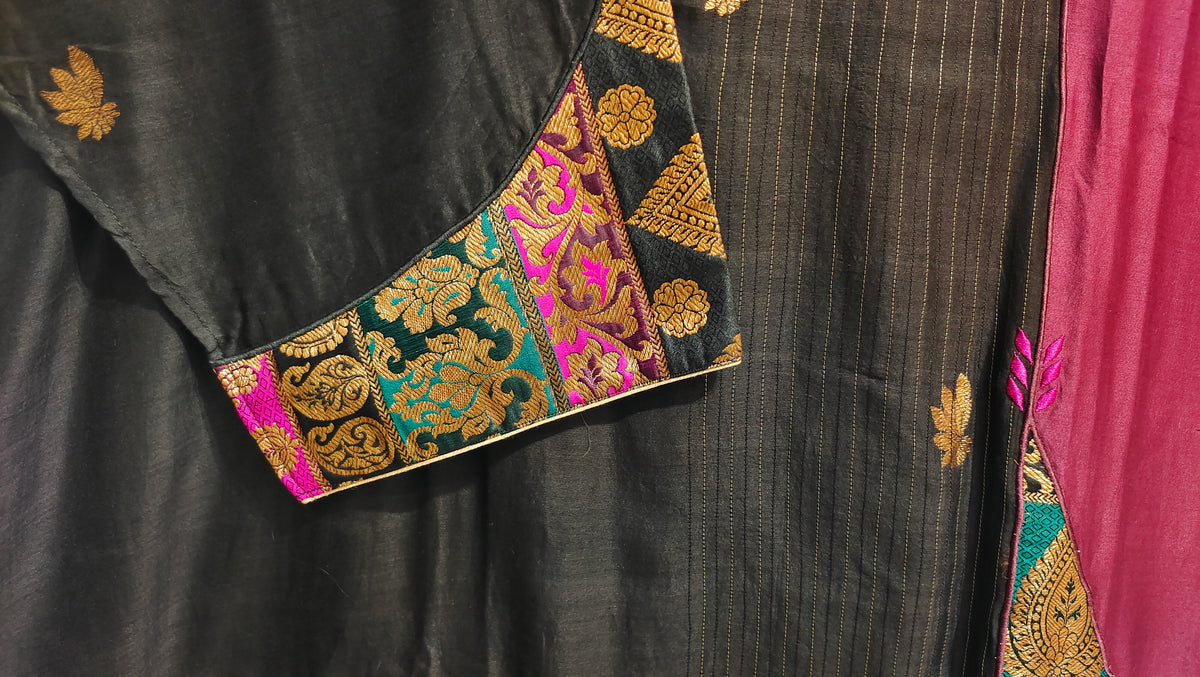 Semi Stitched Chanderi Formal kurta