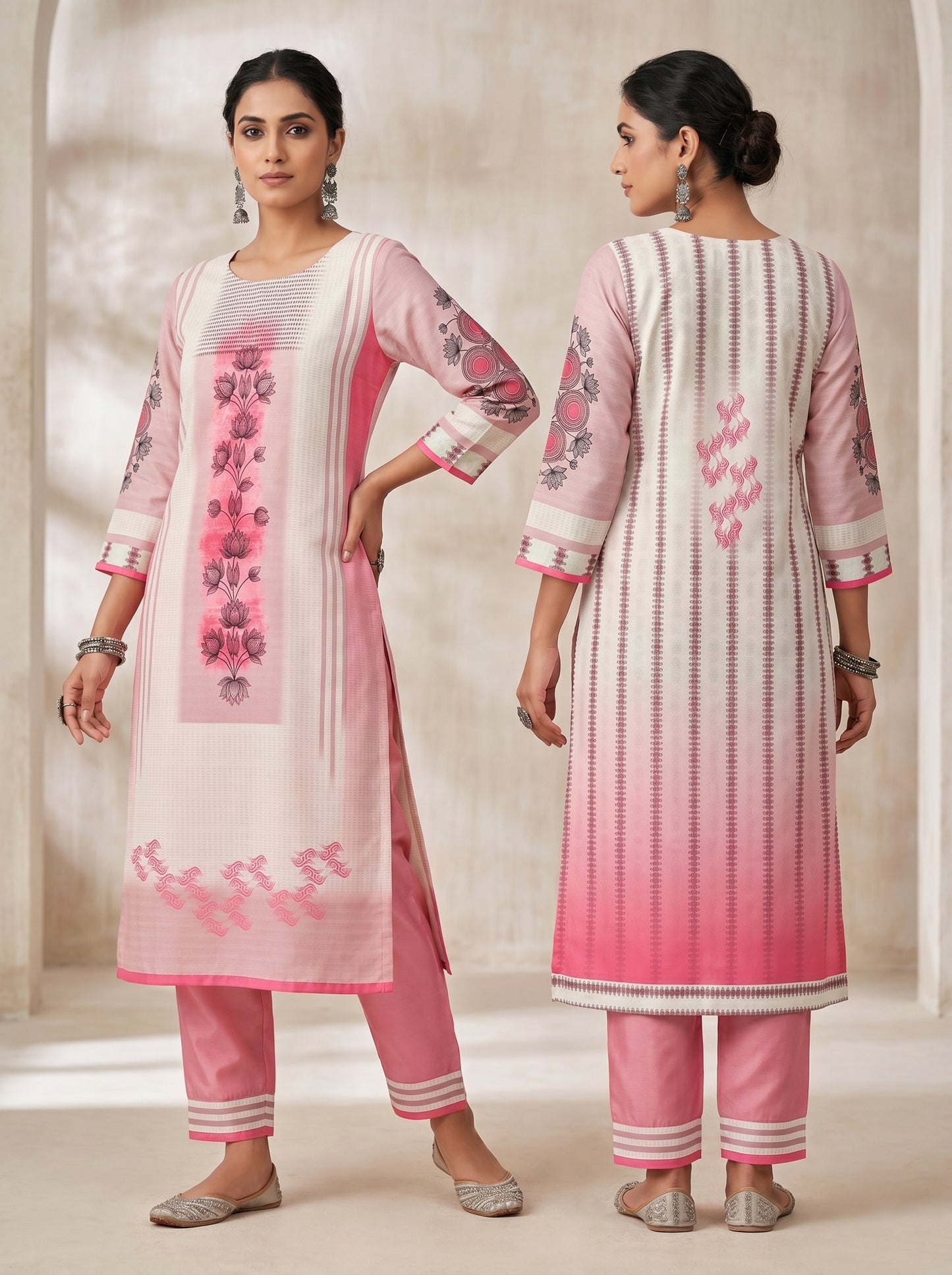 Semi Stitched Chanderi Casual kurta