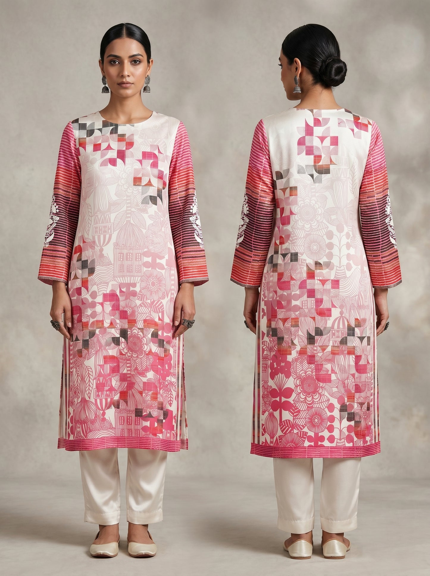 Semi Stitched Chanderi Casual kurta