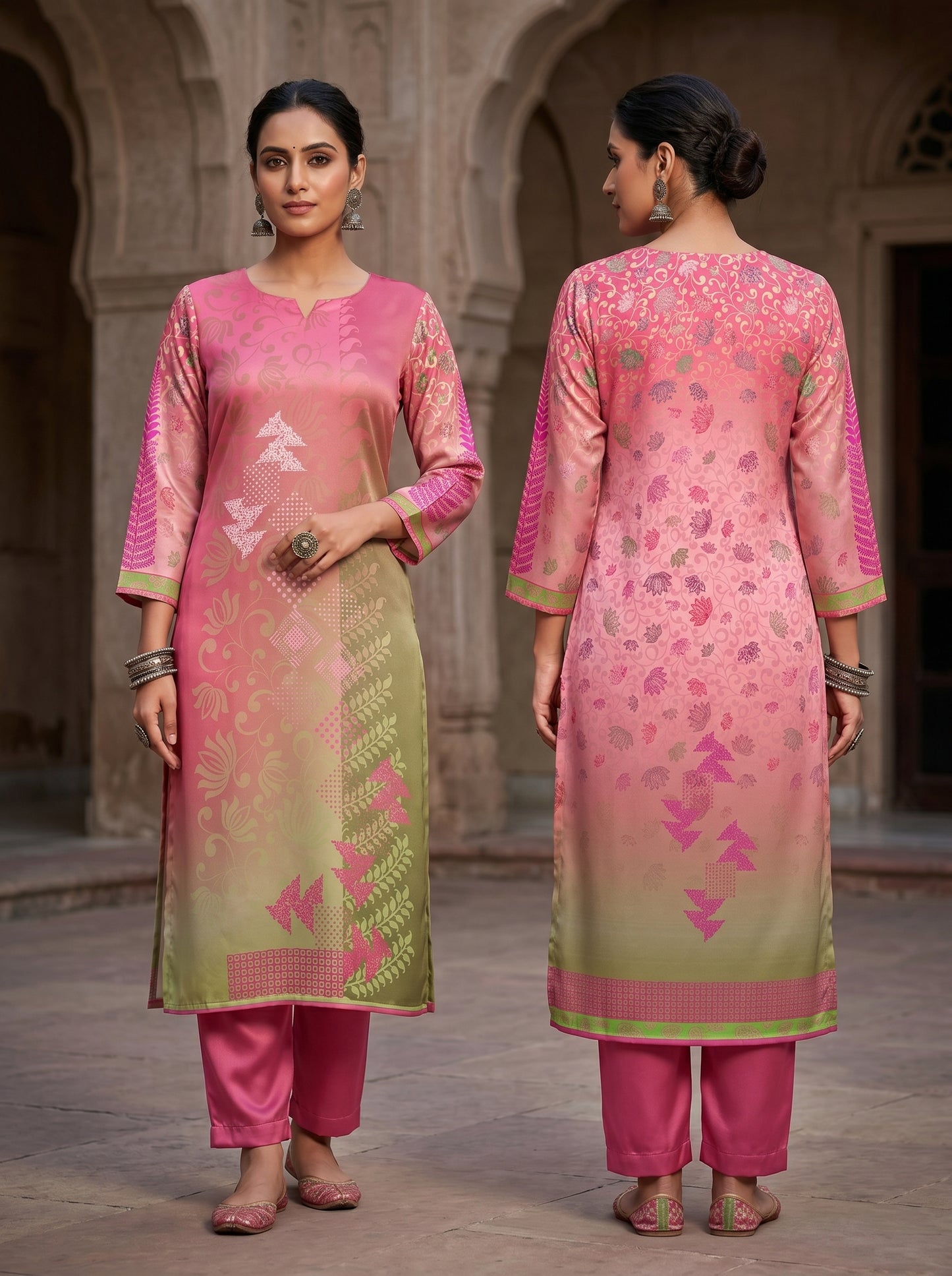 Semi Stitched Chanderi Casual kurta