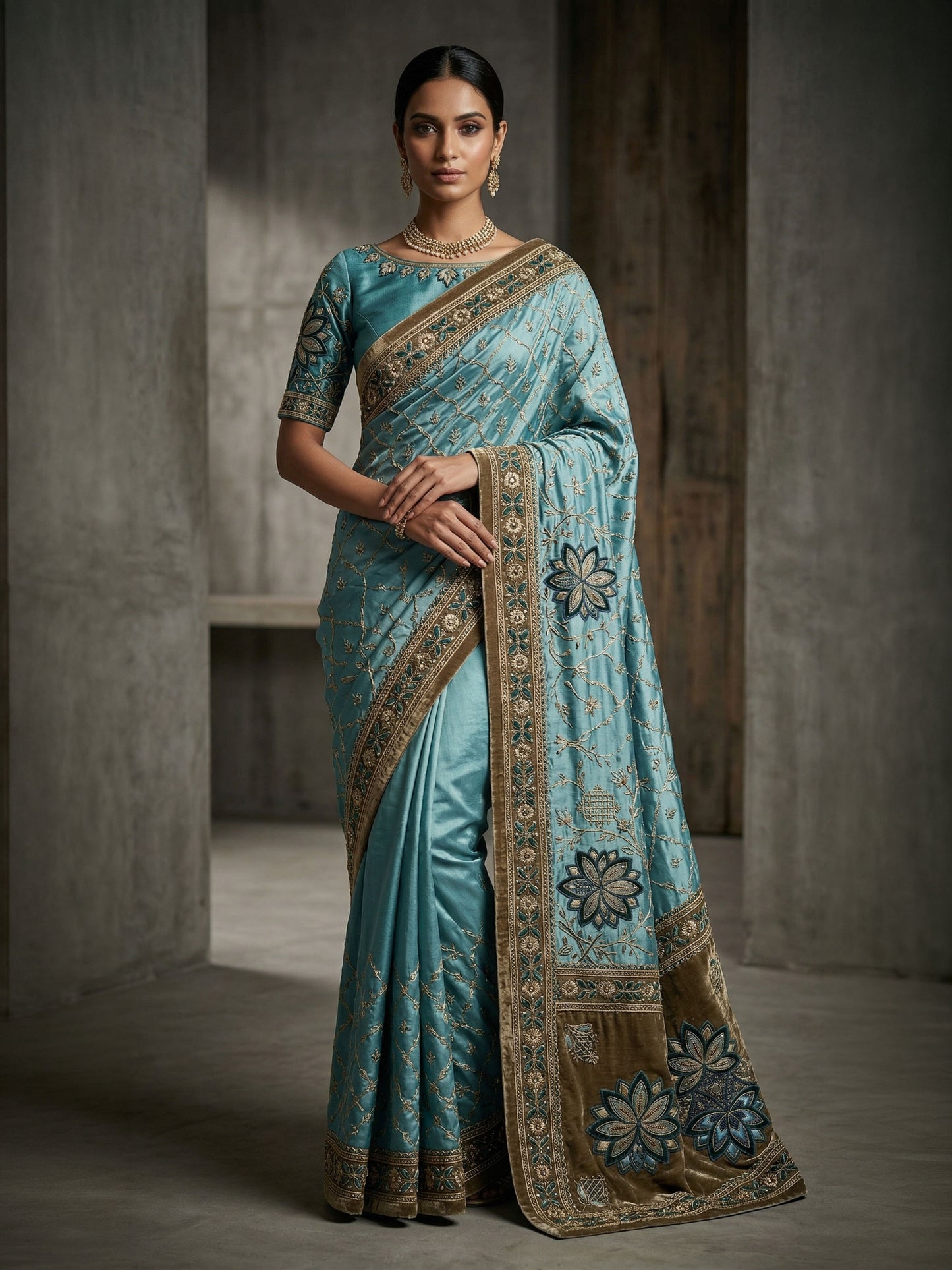 Formal Pure Silk embroidered Saree