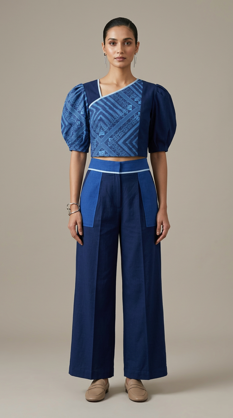 Customised indigo kurta set