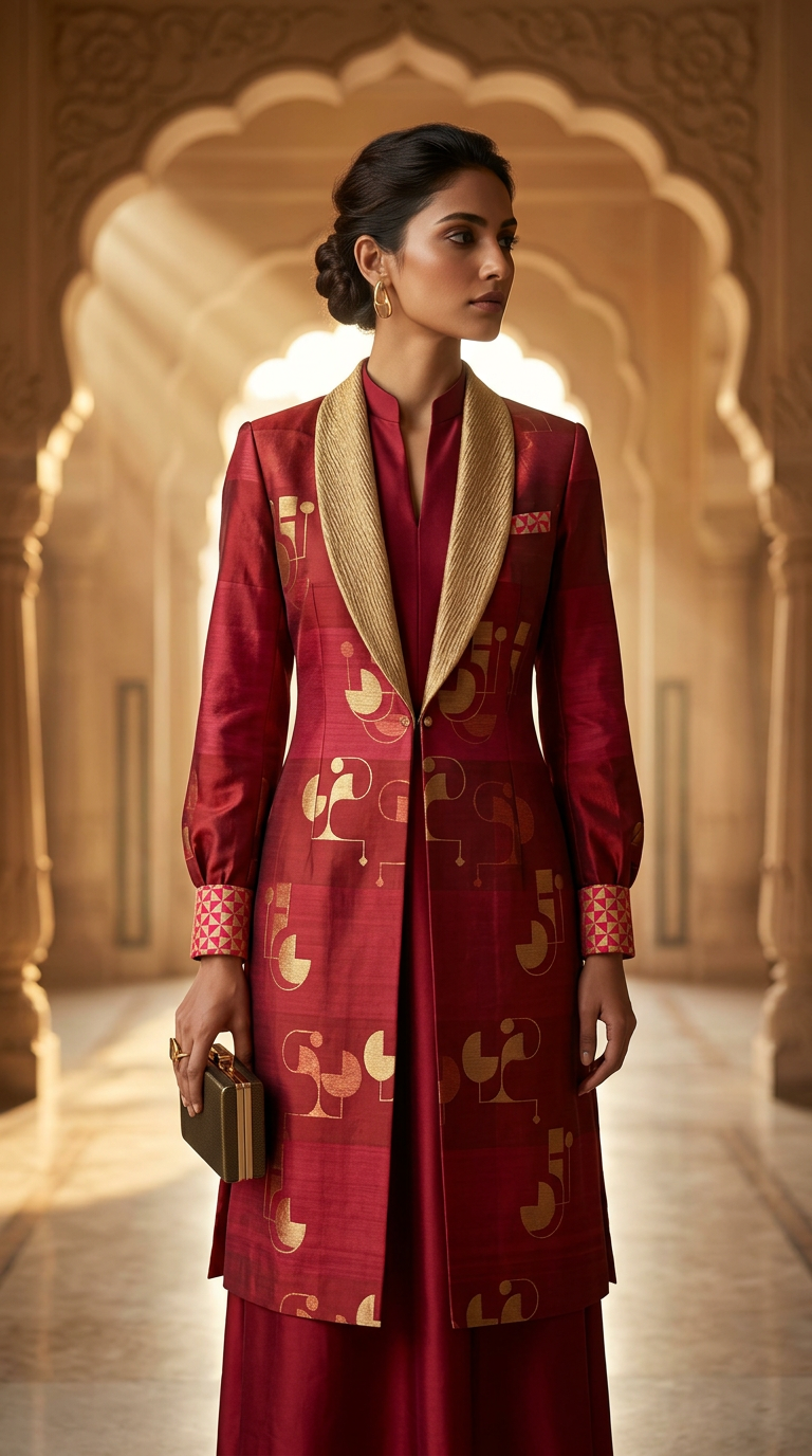 Customised Chanderi Anarkali set