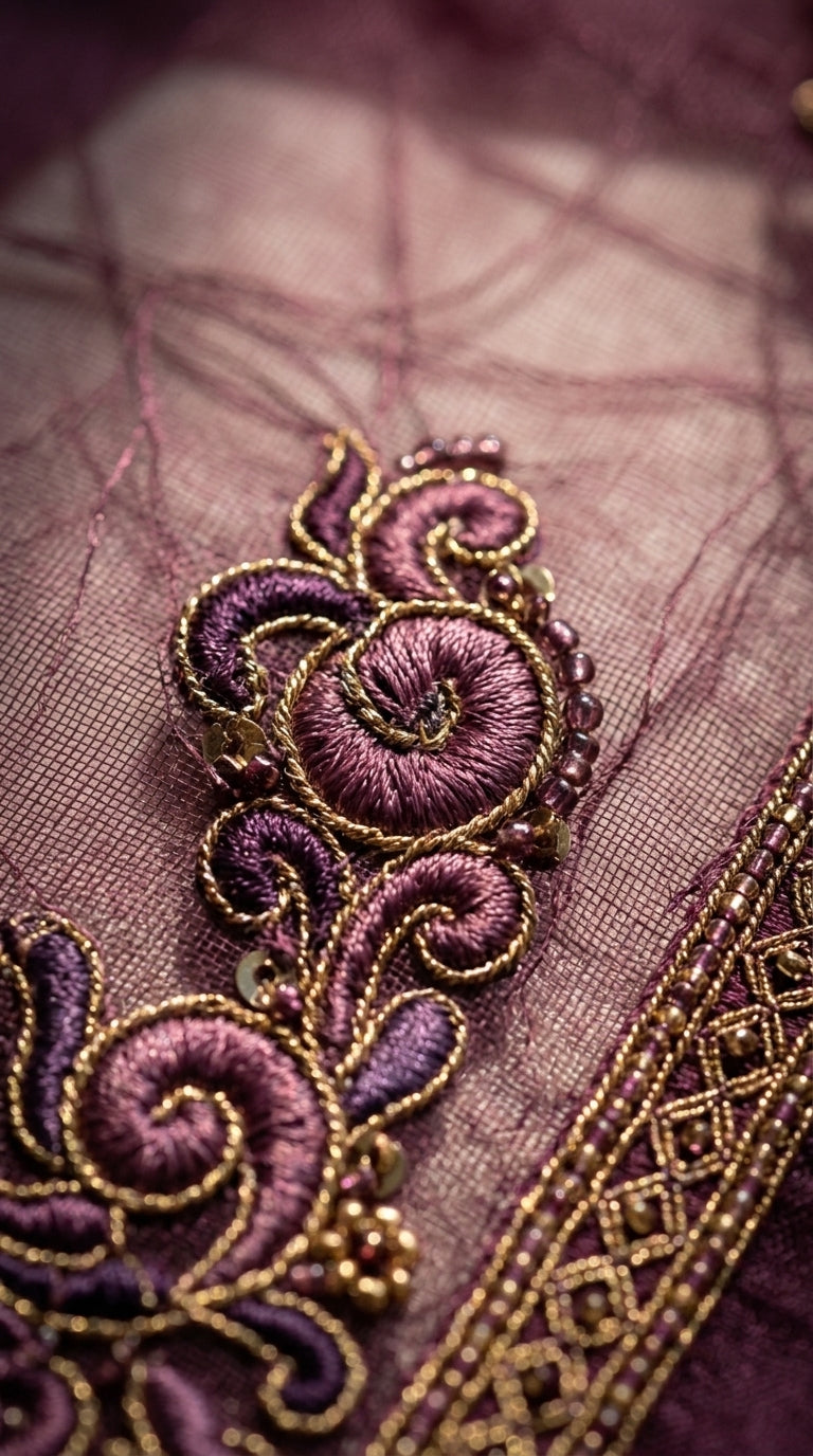Customised Chanderi Embroidered set
