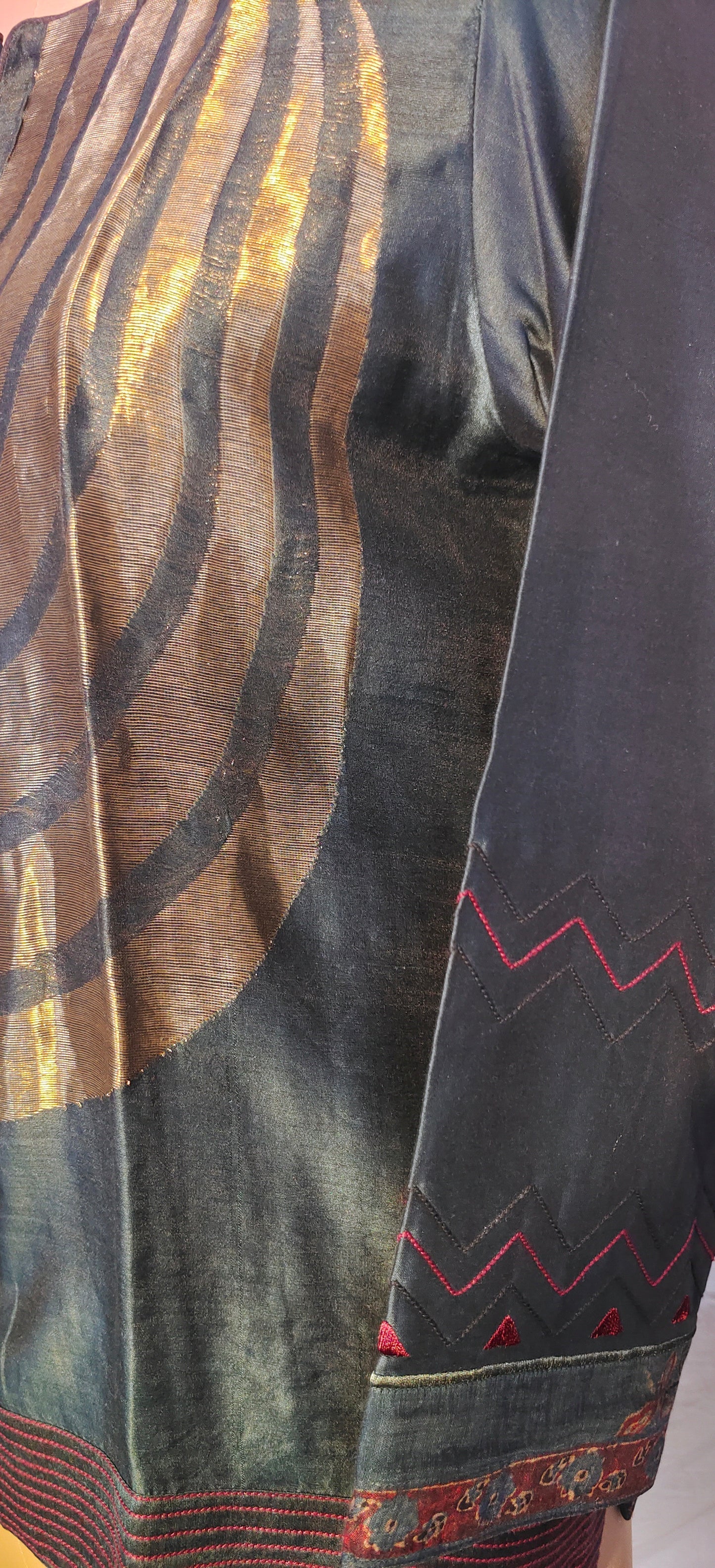 Stitched Chanderi Zariwoven Short Jacket