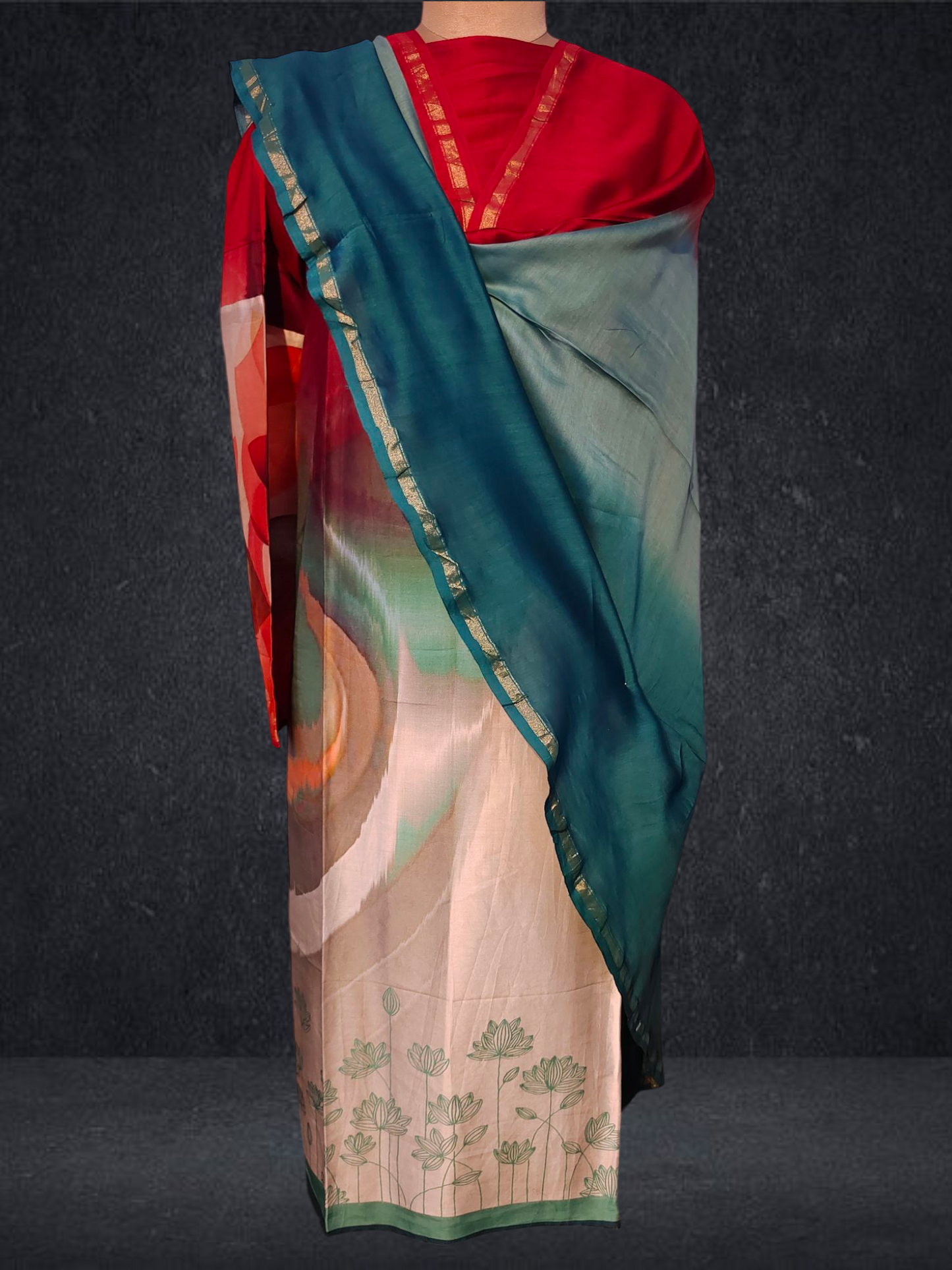 Semi Stitched Chanderi Casual Suitset