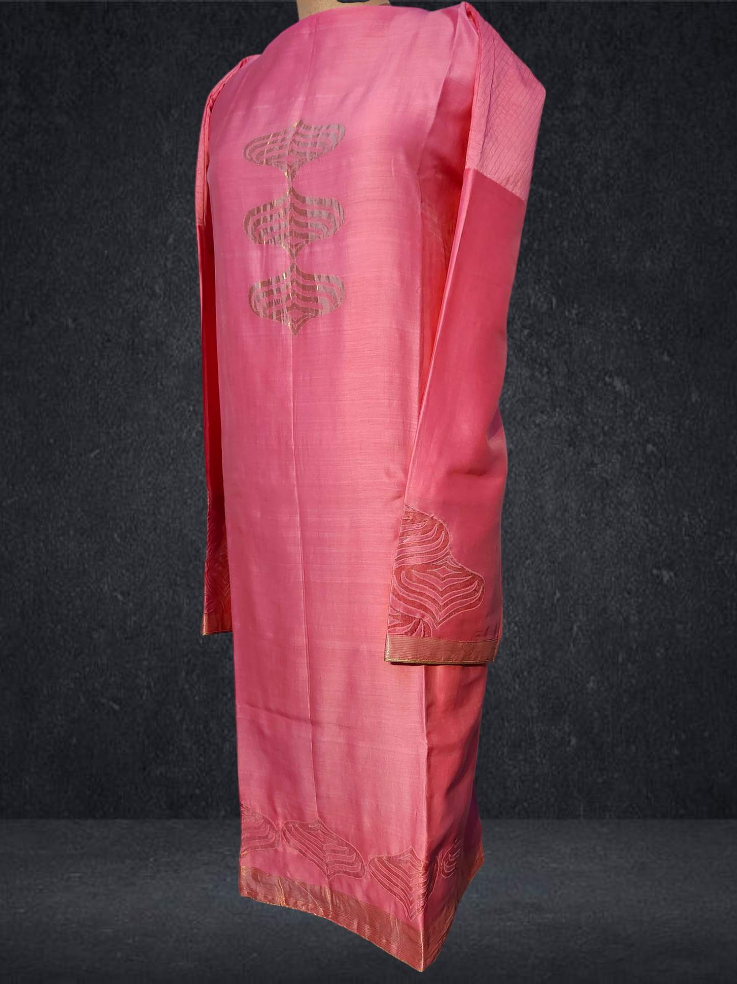 Semi Stitched Chanderi kurta