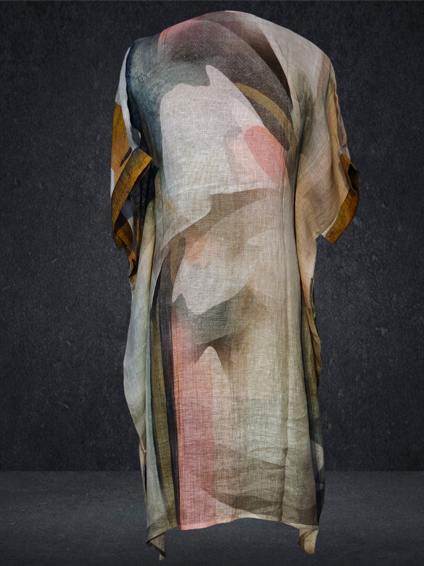 Stitched Silk Linen Kaftan VISHAL KAPUR STUDIO
