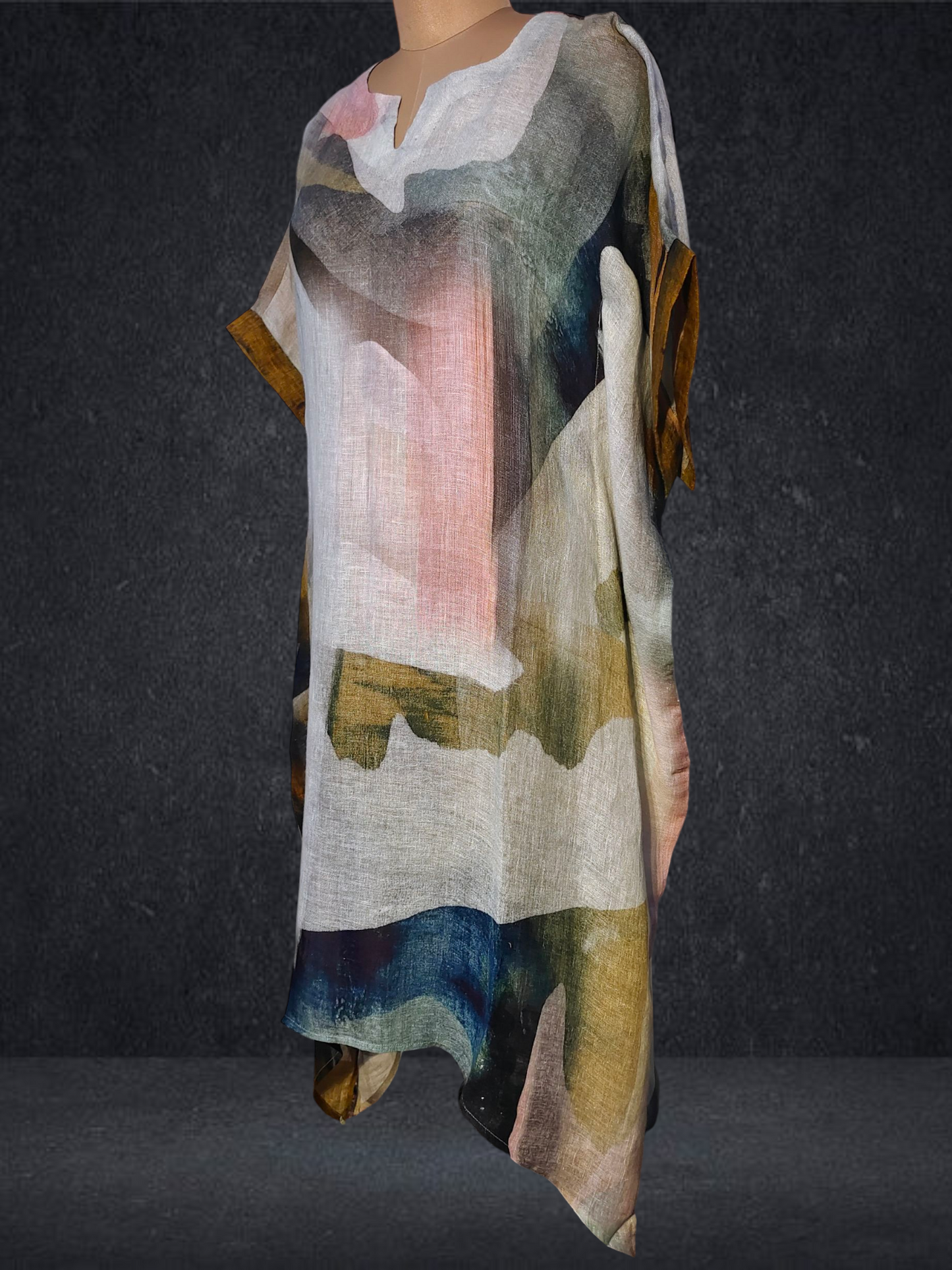 Stitched Silk Linen Kaftan VISHAL KAPUR STUDIO