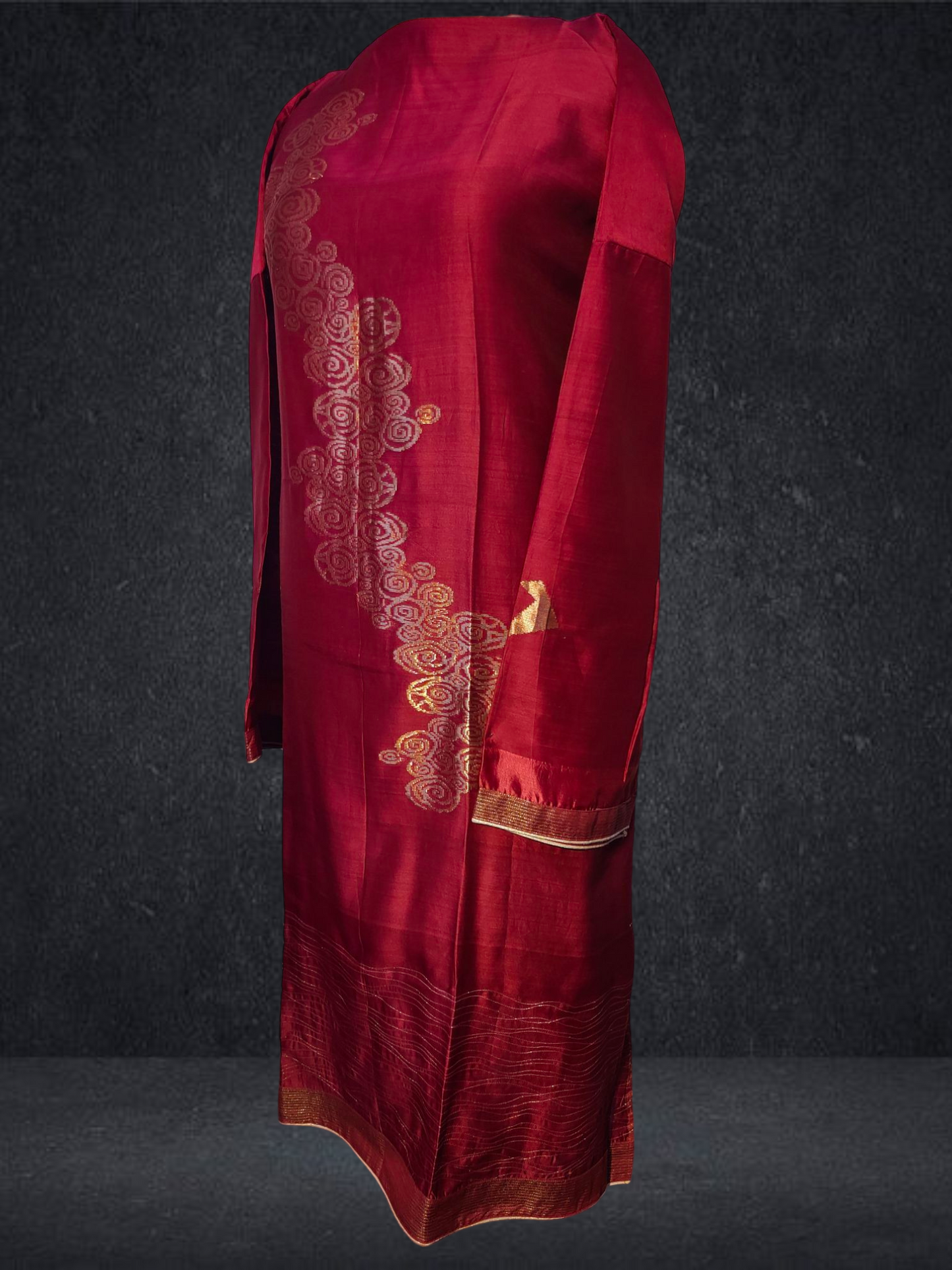 Semi Stitched Chanderi Formal Suitset