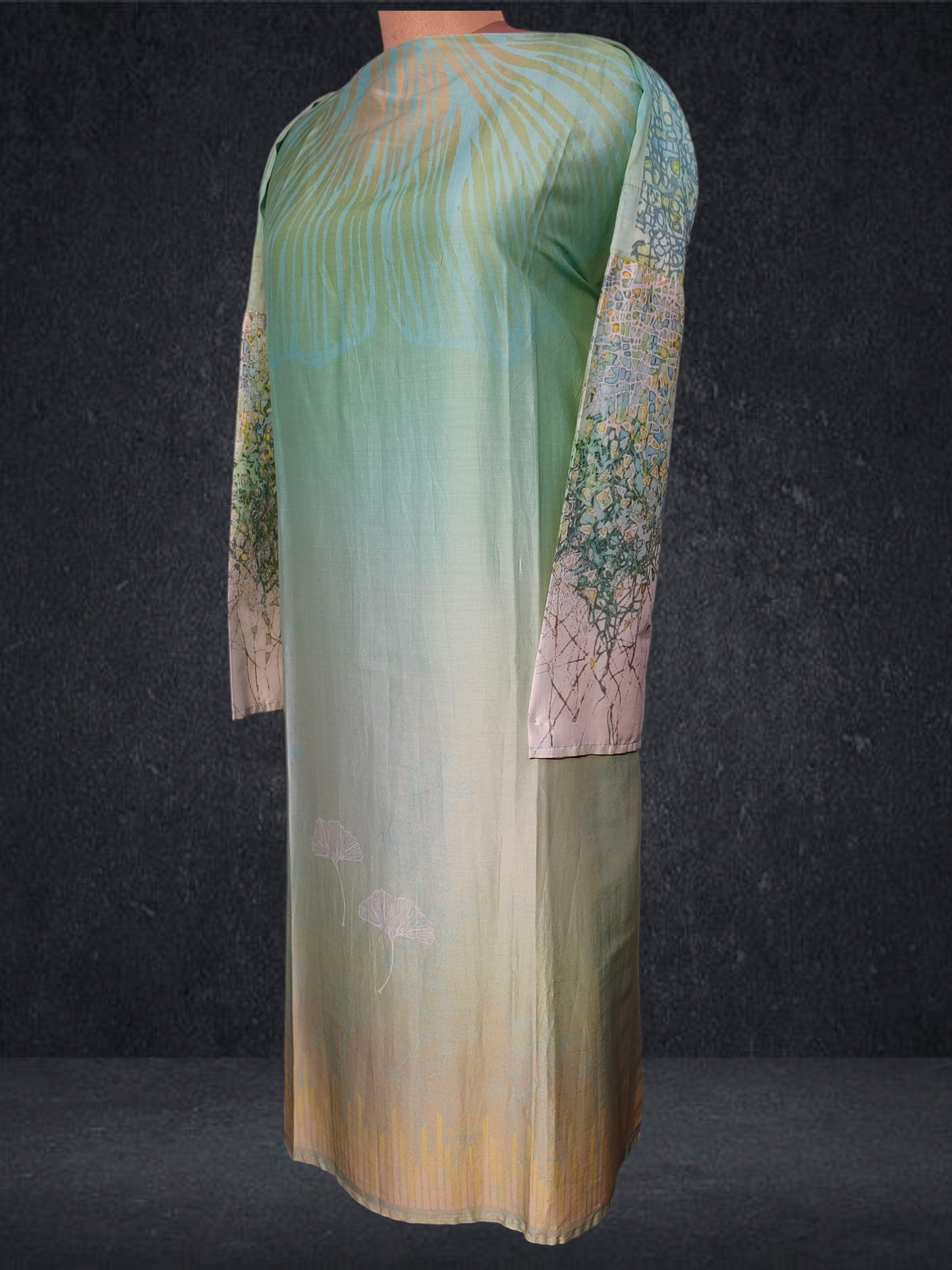 Semi Stitched Chanderi printed Kurta VISHAL KAPUR