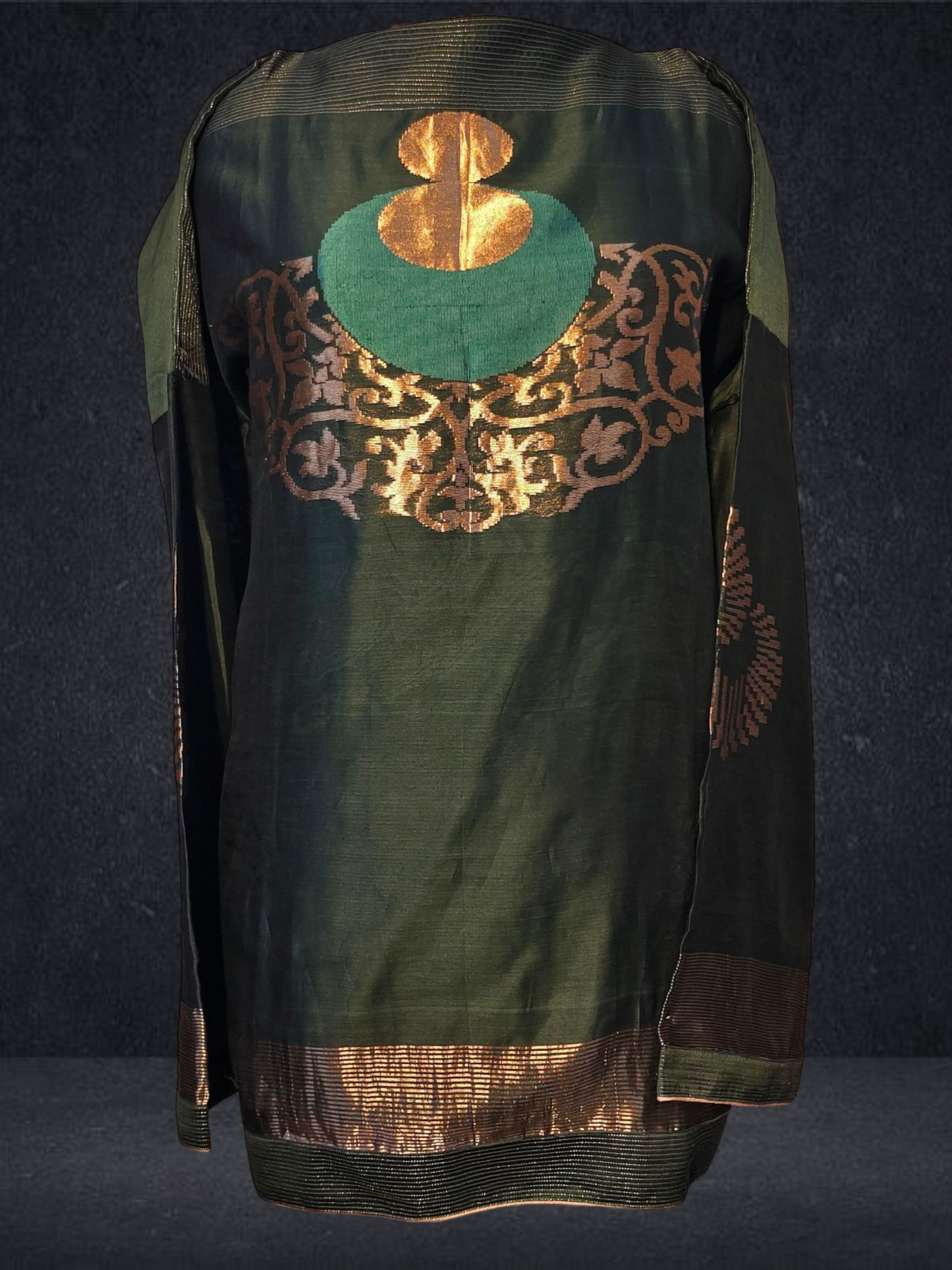 Semistitched Chanderi Zariwoven Short Tunic