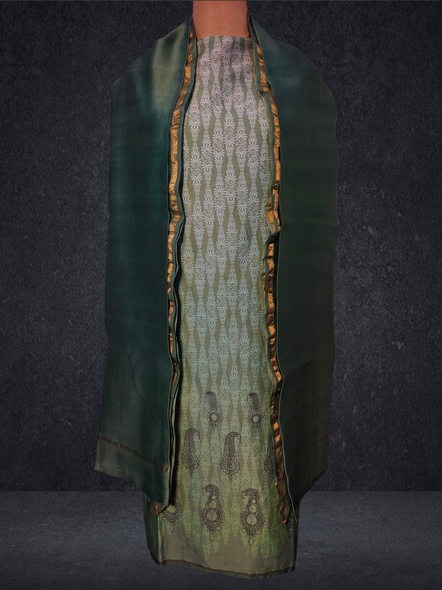 Semi Stitched Chanderi printed Kurta VISHAL KAPUR