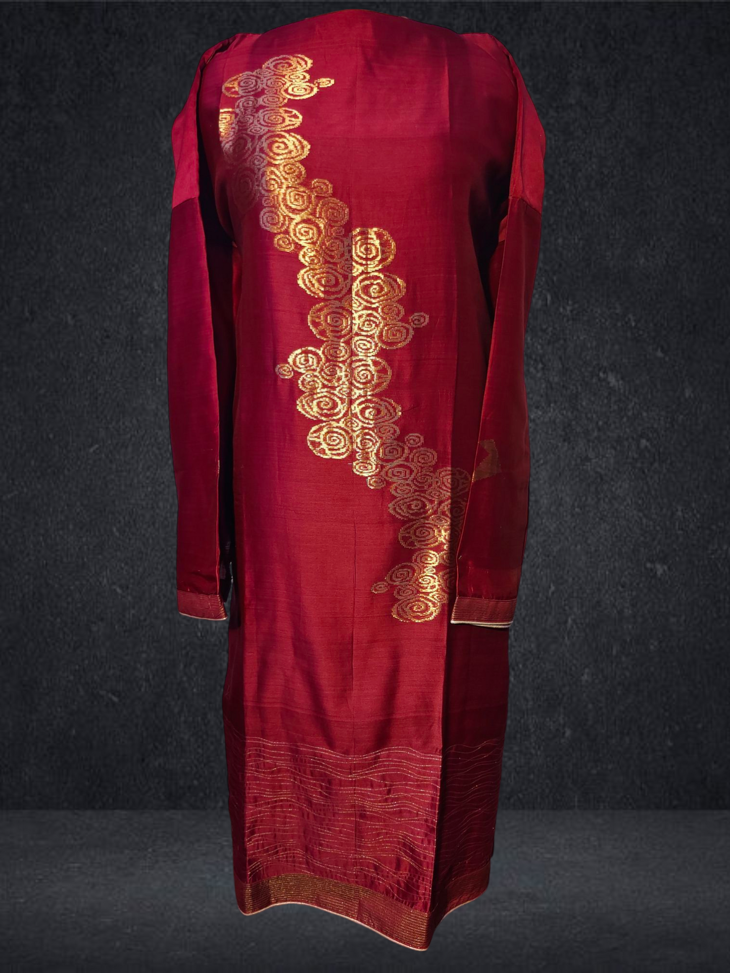Semi Stitched Chanderi Formal Suitset