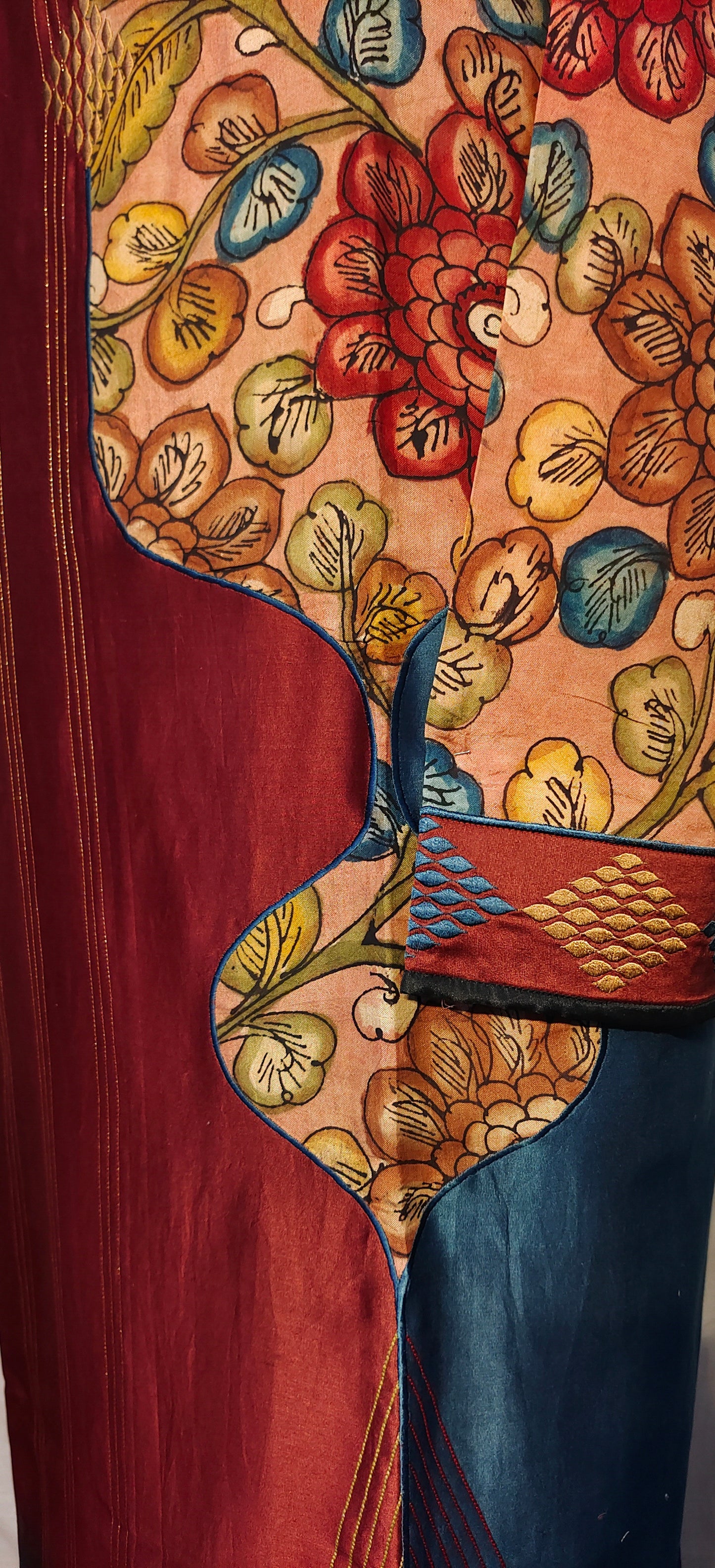 Semi Stitched Formal chanderi Kurta