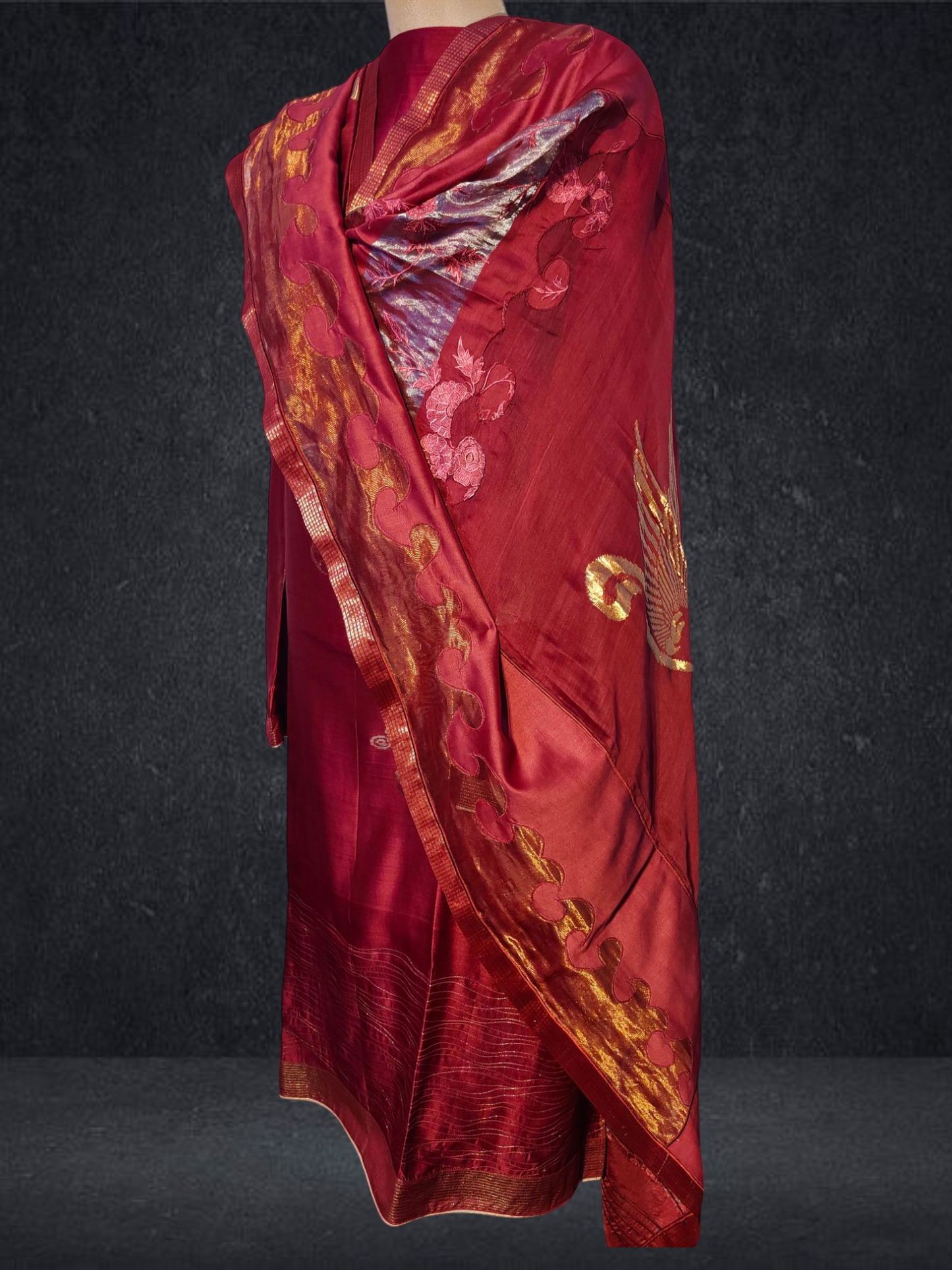 Semi Stitched Chanderi Formal Suitset