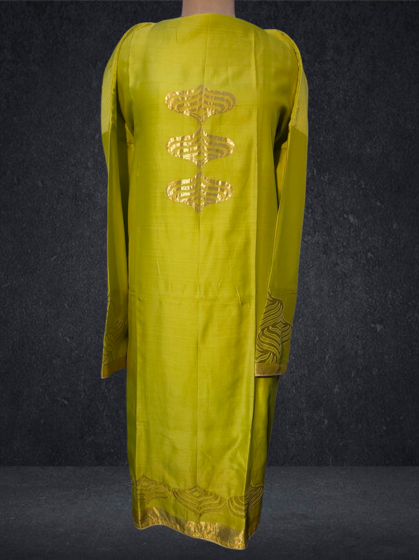 Semi Stitched Chanderi Formal Suitset