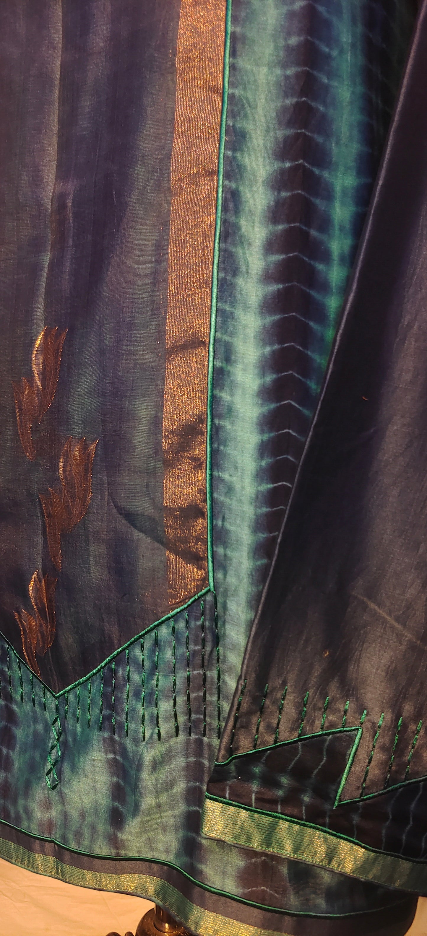 Semistitched Chanderi Shibori Short Tunic