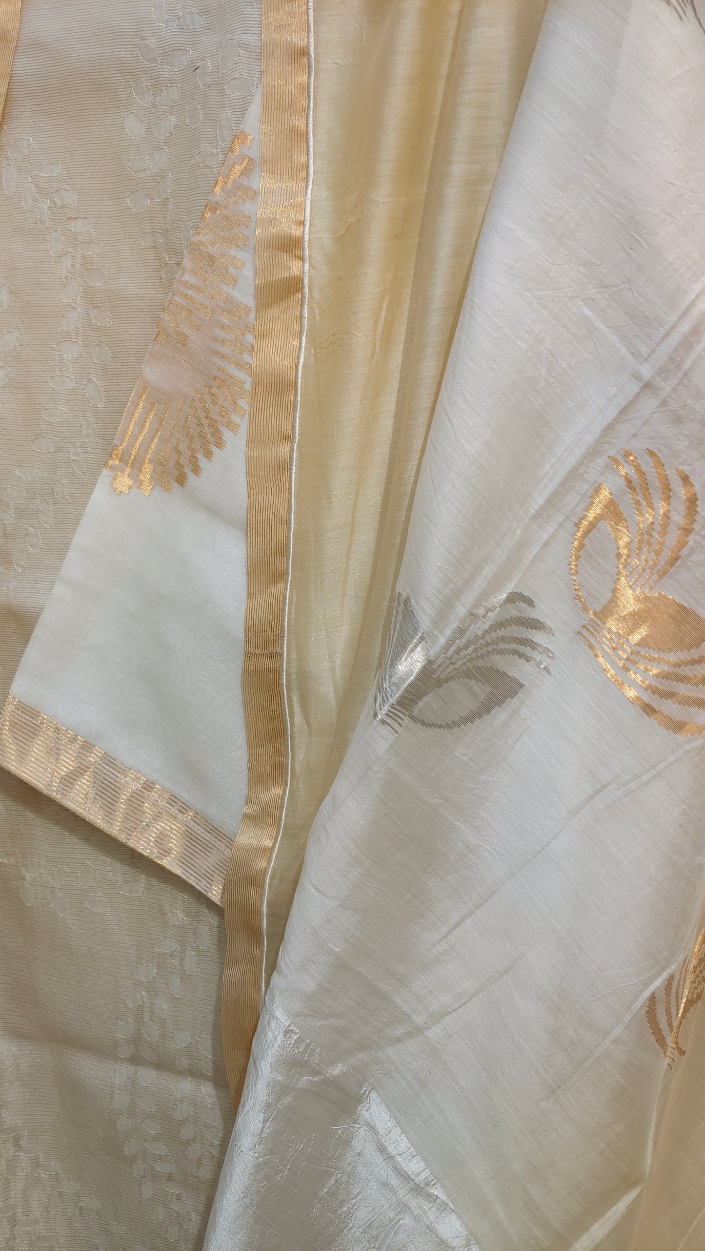 Semi Stitched Chanderi Formal Suitset