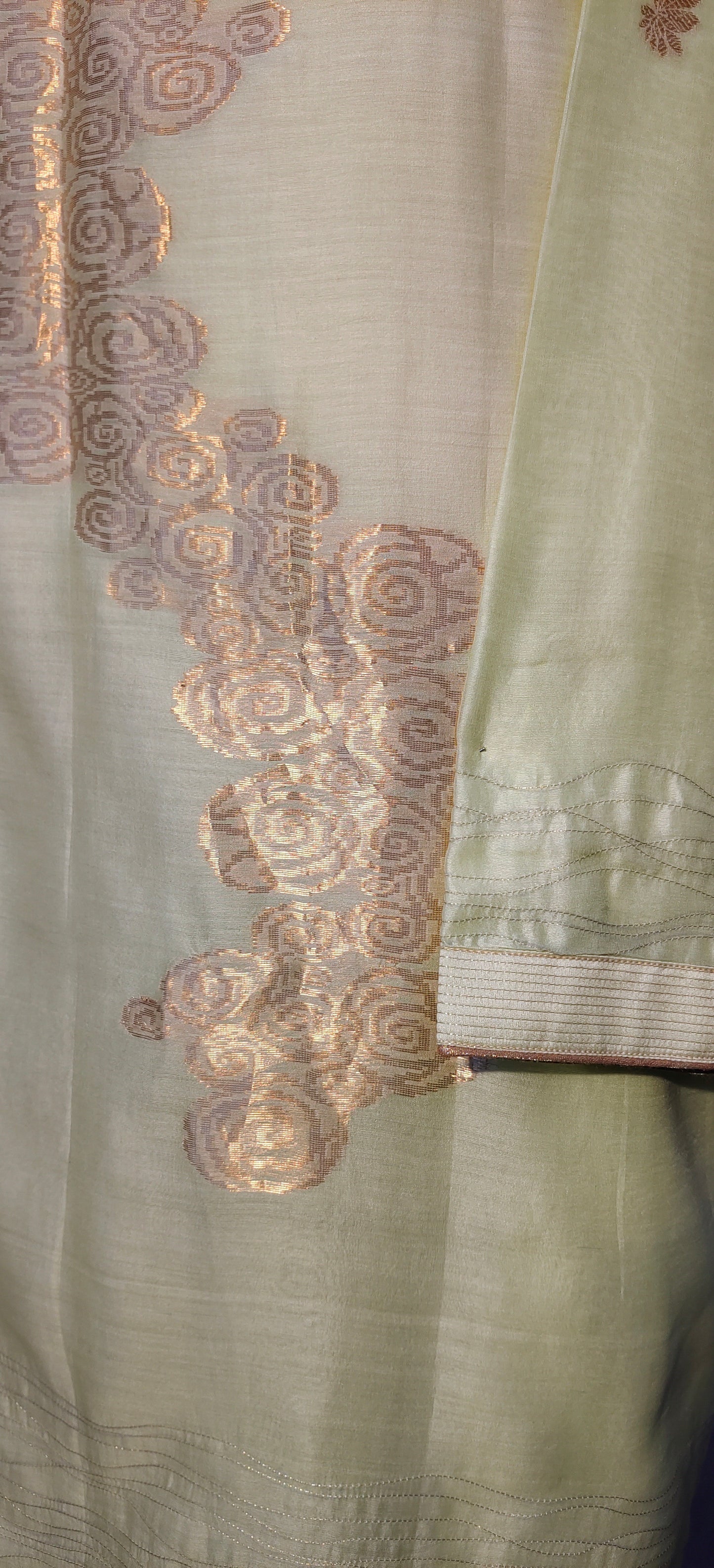 Semi Stitched Chanderi kurta