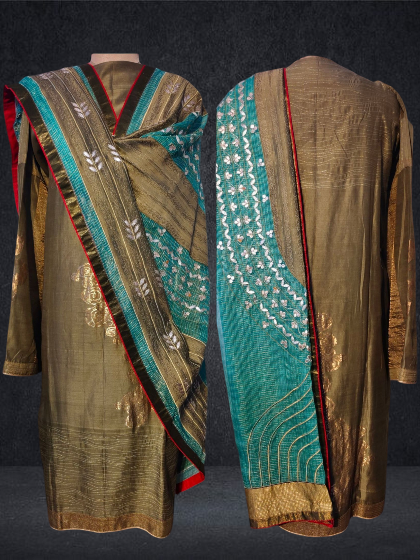 Semi Stitched Chanderi Formal Suitset