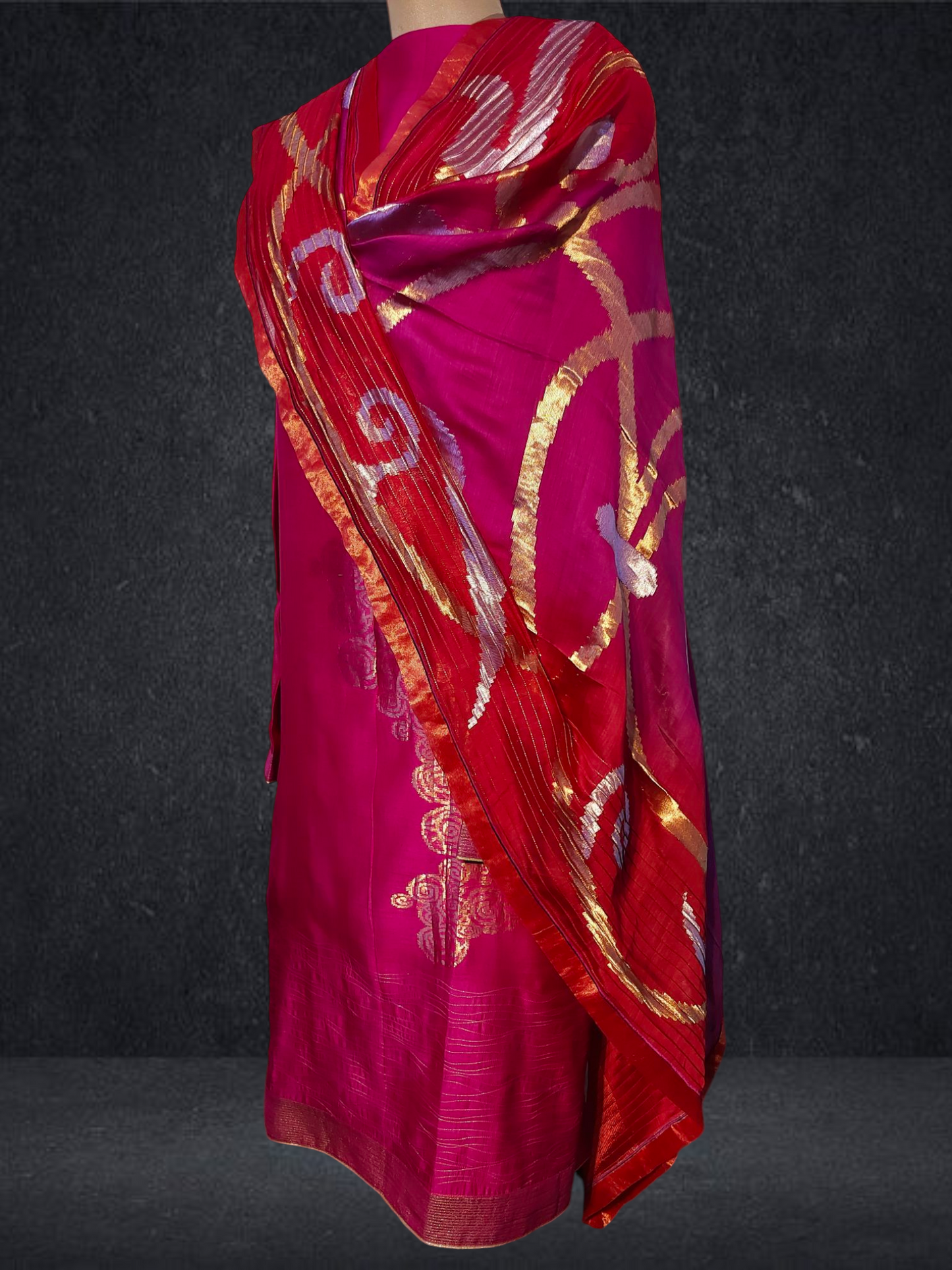 Semi Stitched Formal chanderi Suitset