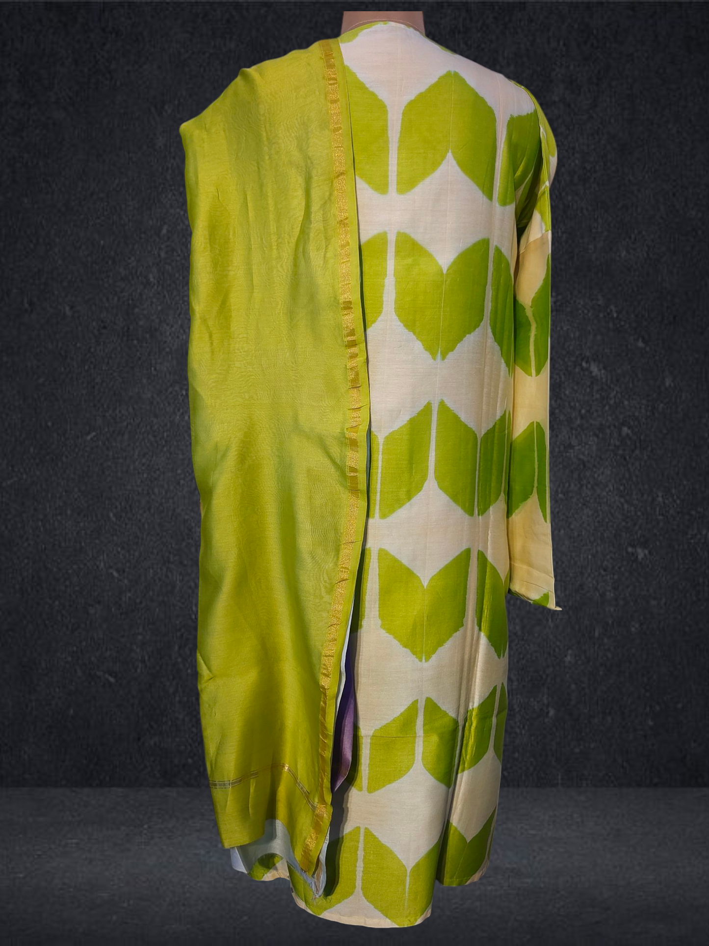 Semi Stitched Chanderi Casual Suitset