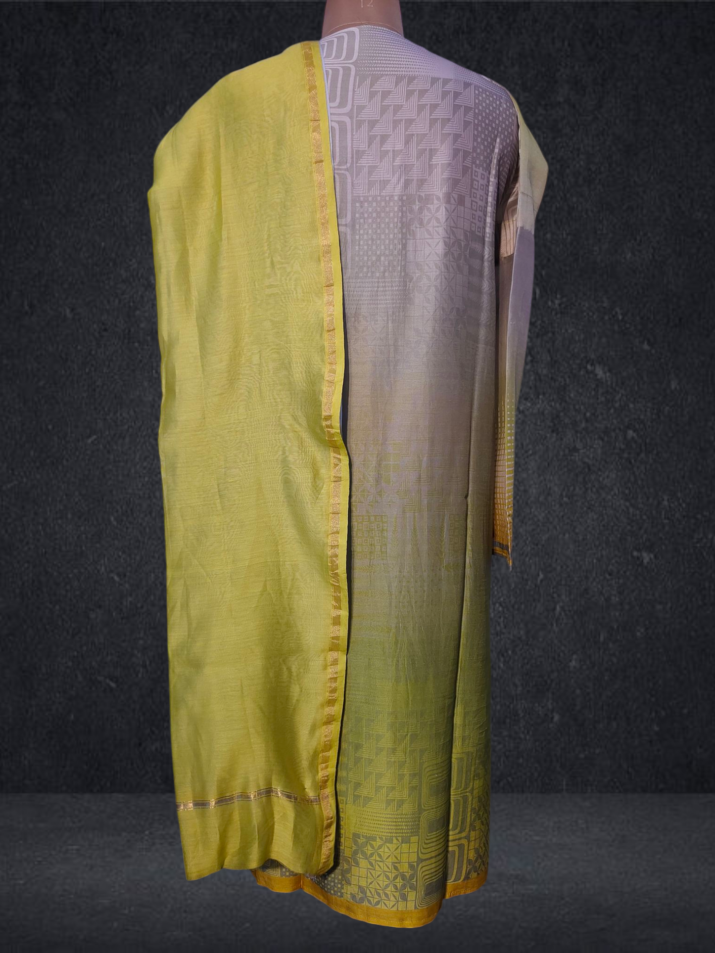 Semi Stitched Chanderi Casual Suitset