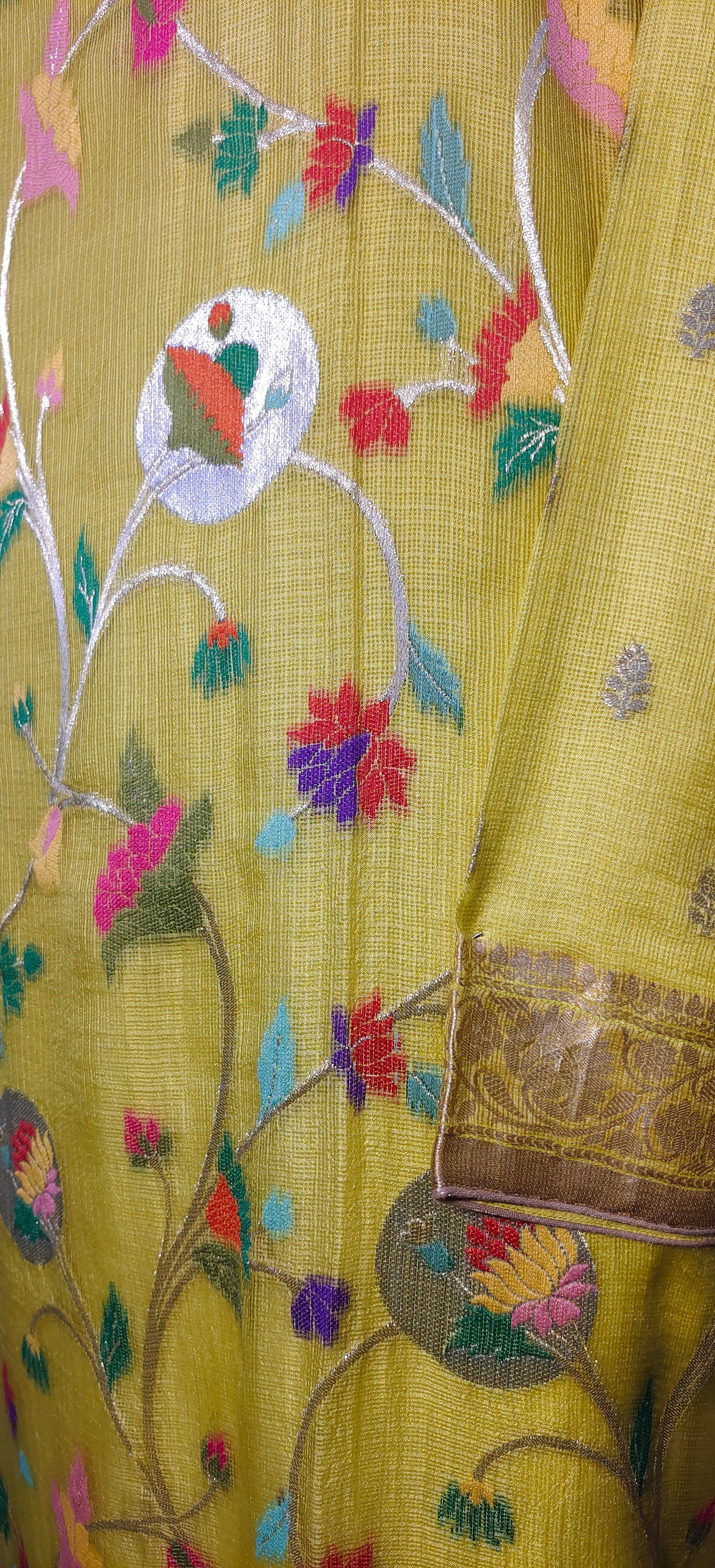 Semi Stitched Formal chanderi Kurta