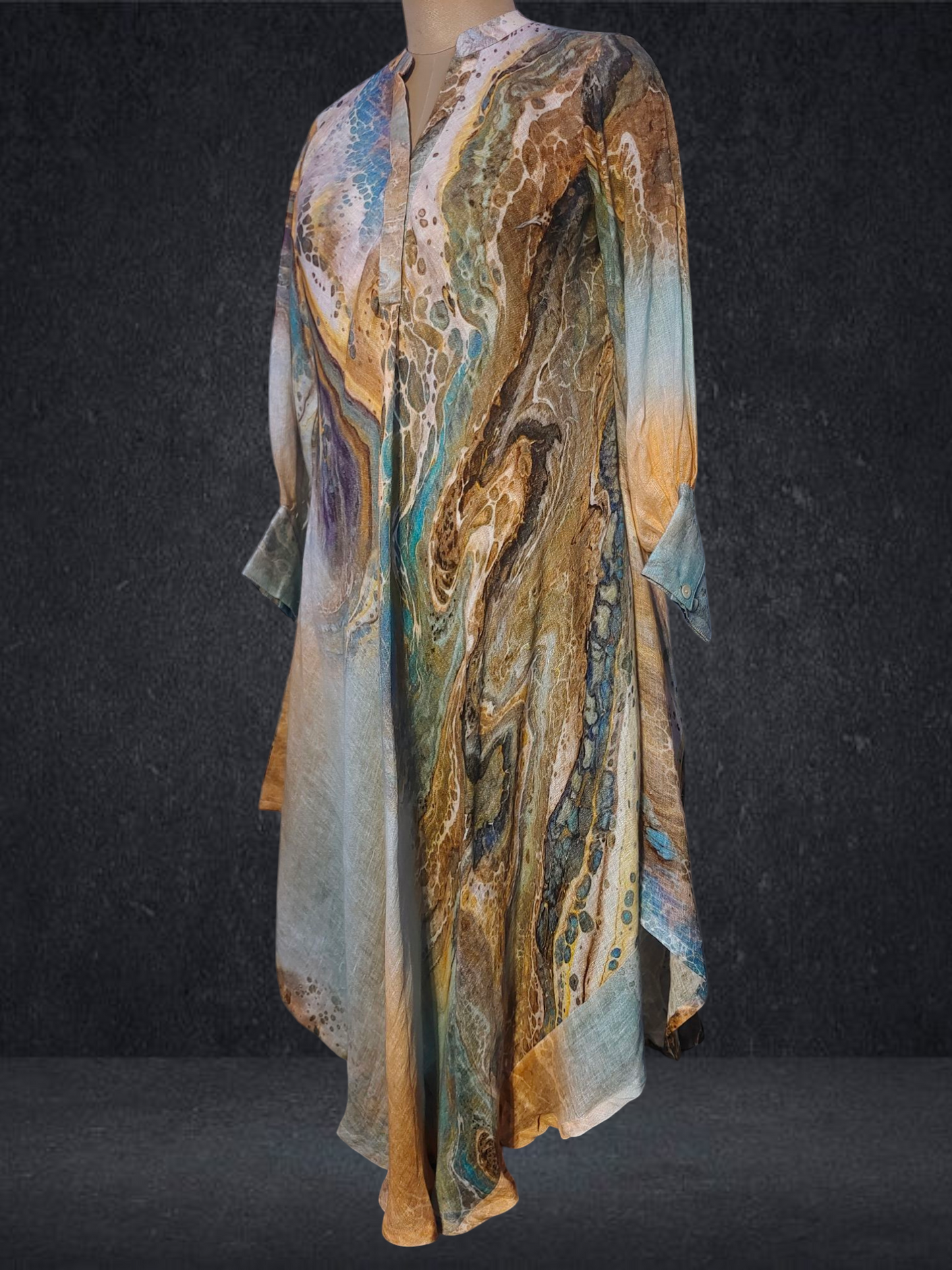 Stitched Digital Printed Long Dress