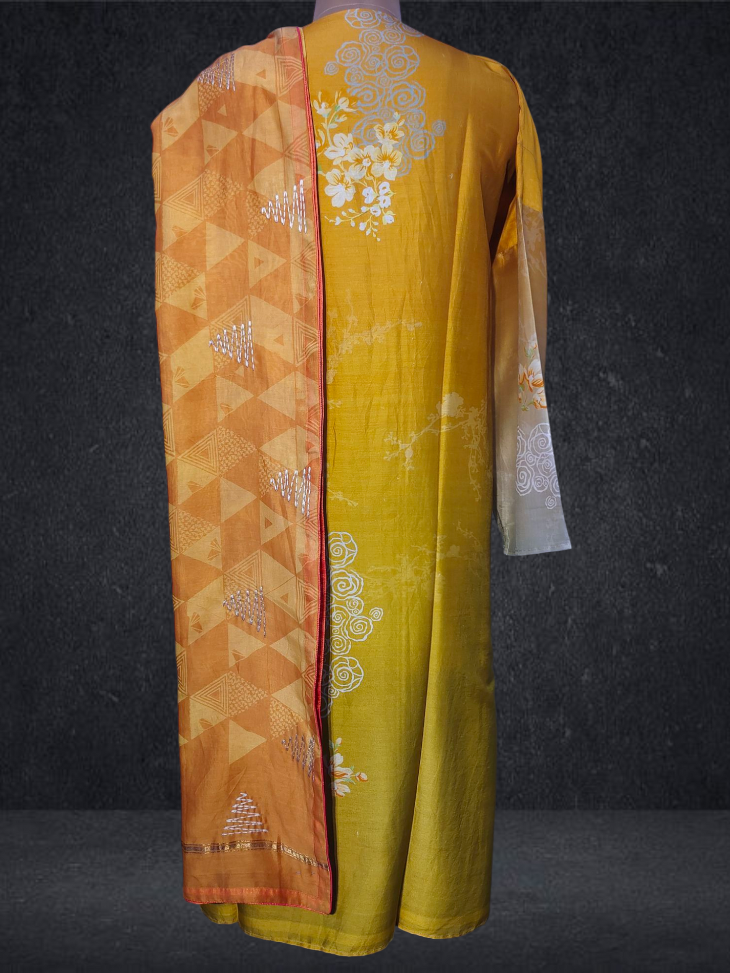 Semi Stitched Chanderi Casual Suitset