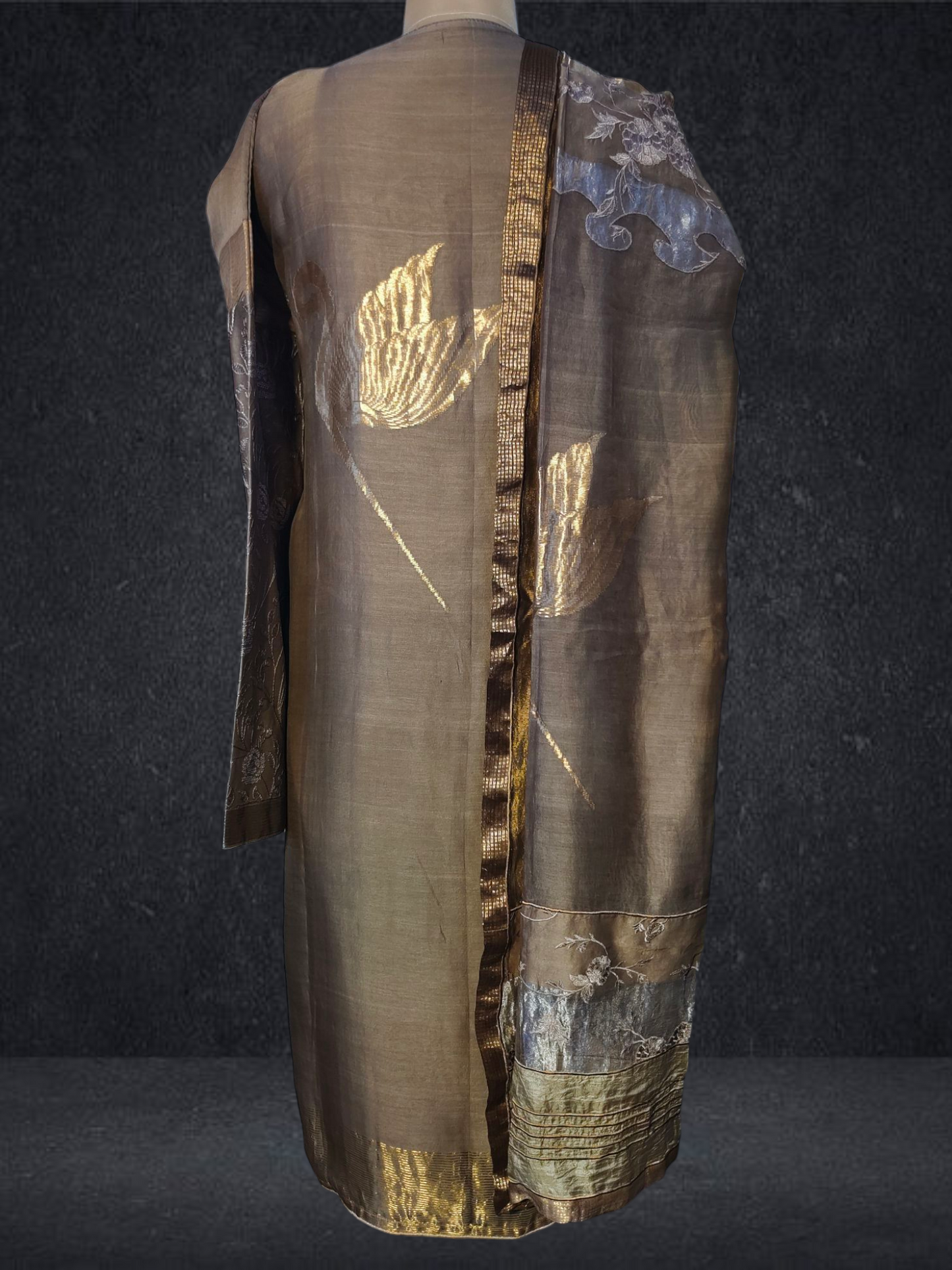 Semi Stitched Chanderi Formal Suitset