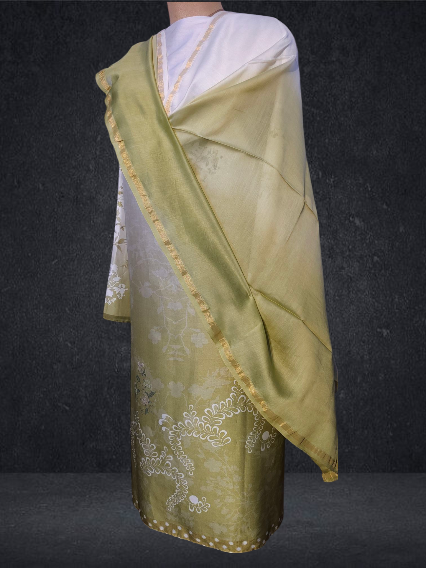 Semi Stitched Chanderi Casual Suitset