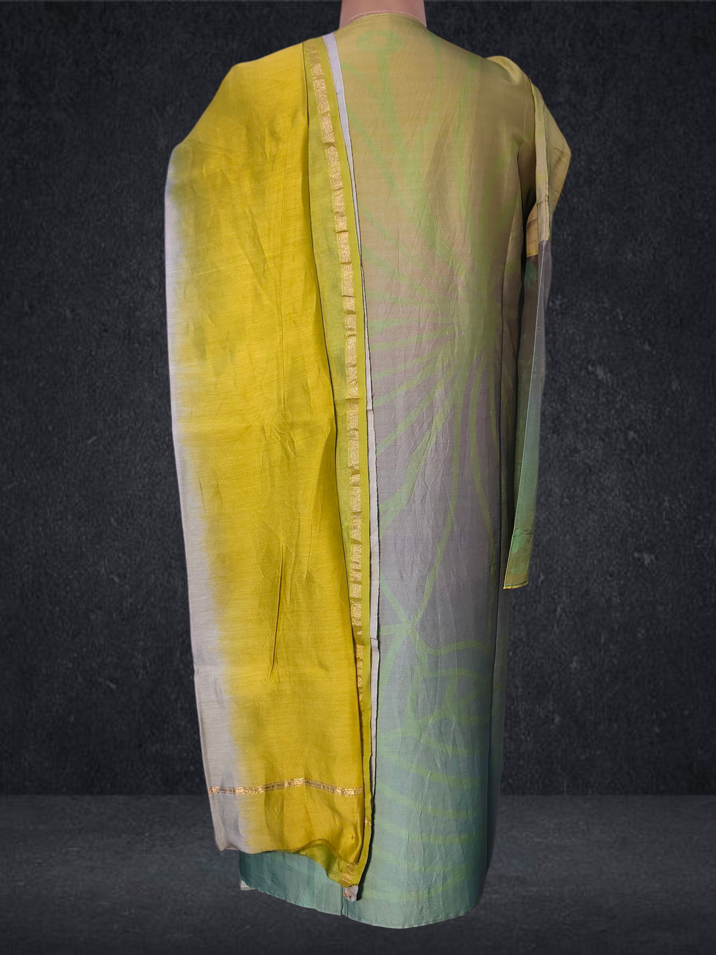 Semi Stitched Chanderi Casual Suitset