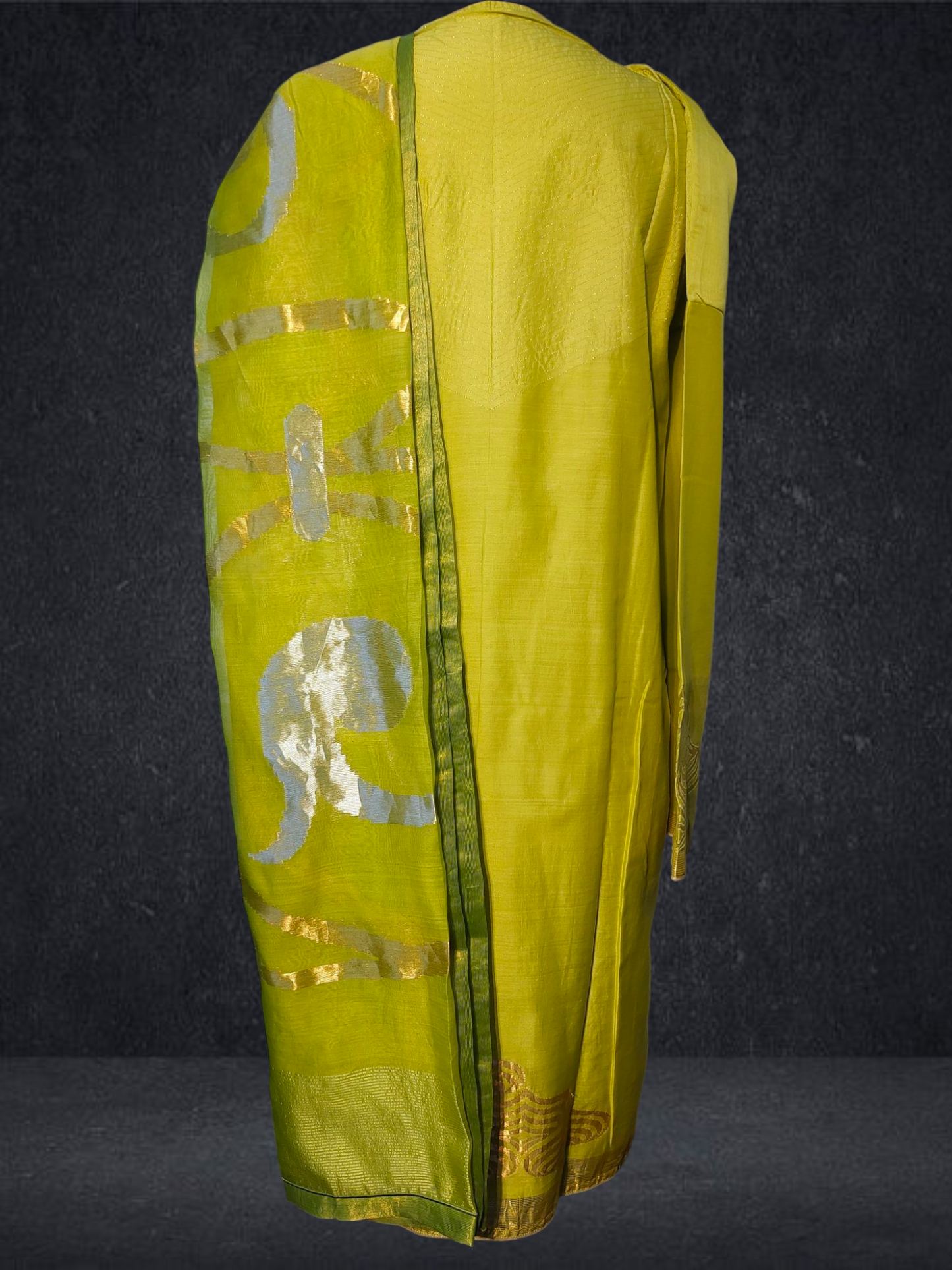 Semi Stitched Chanderi Formal Suitset