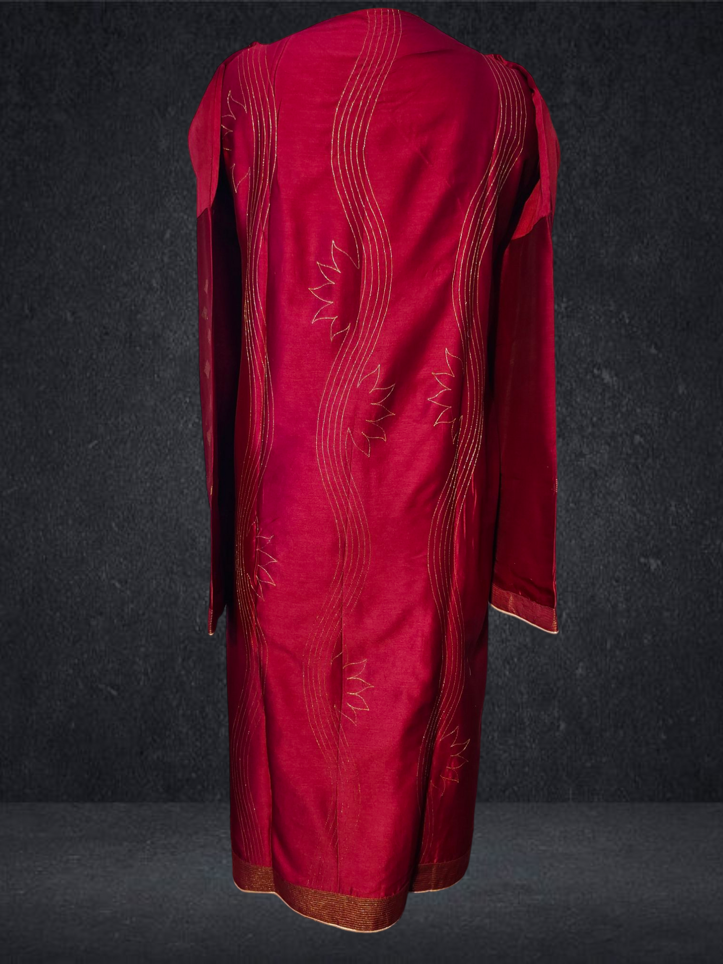 Semi Stitched Chanderi Formal Suitset