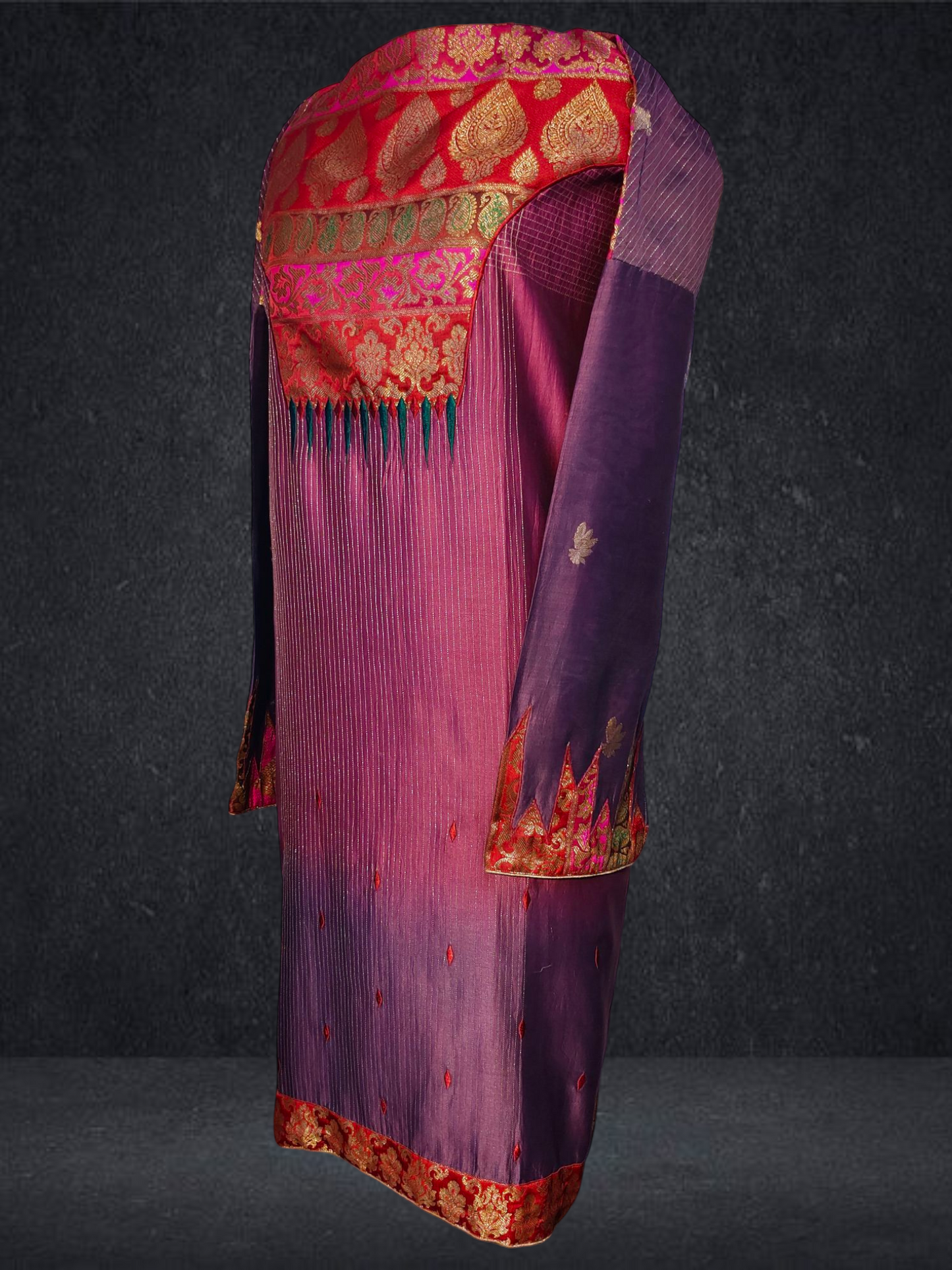 Semi Stitched Chanderi Kurta