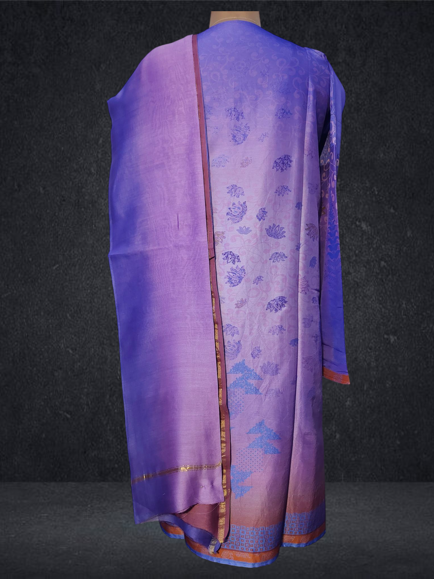 Semi Stitched Chanderi Casual Suitset