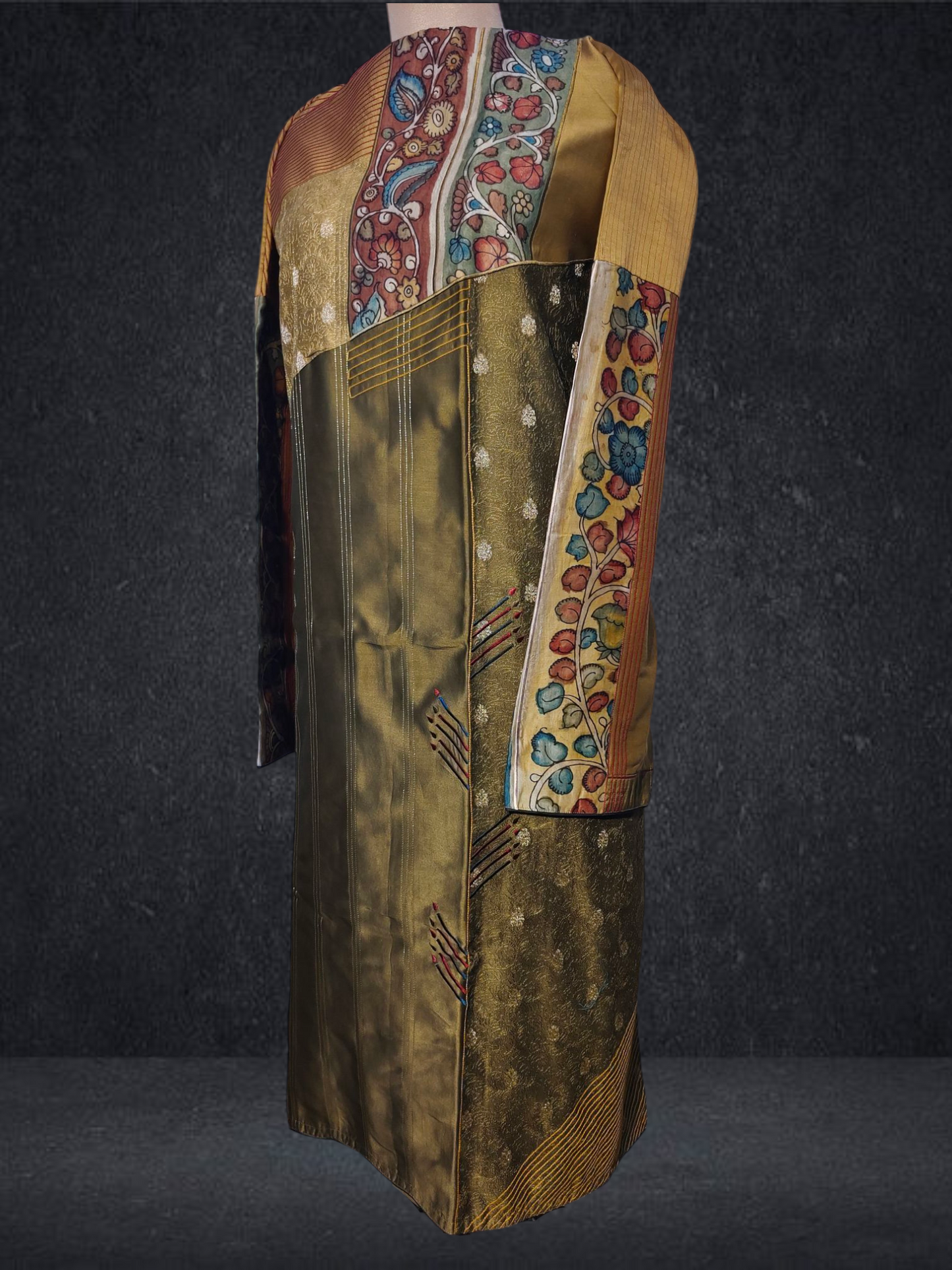 Semi Stitched Chanderi kurta