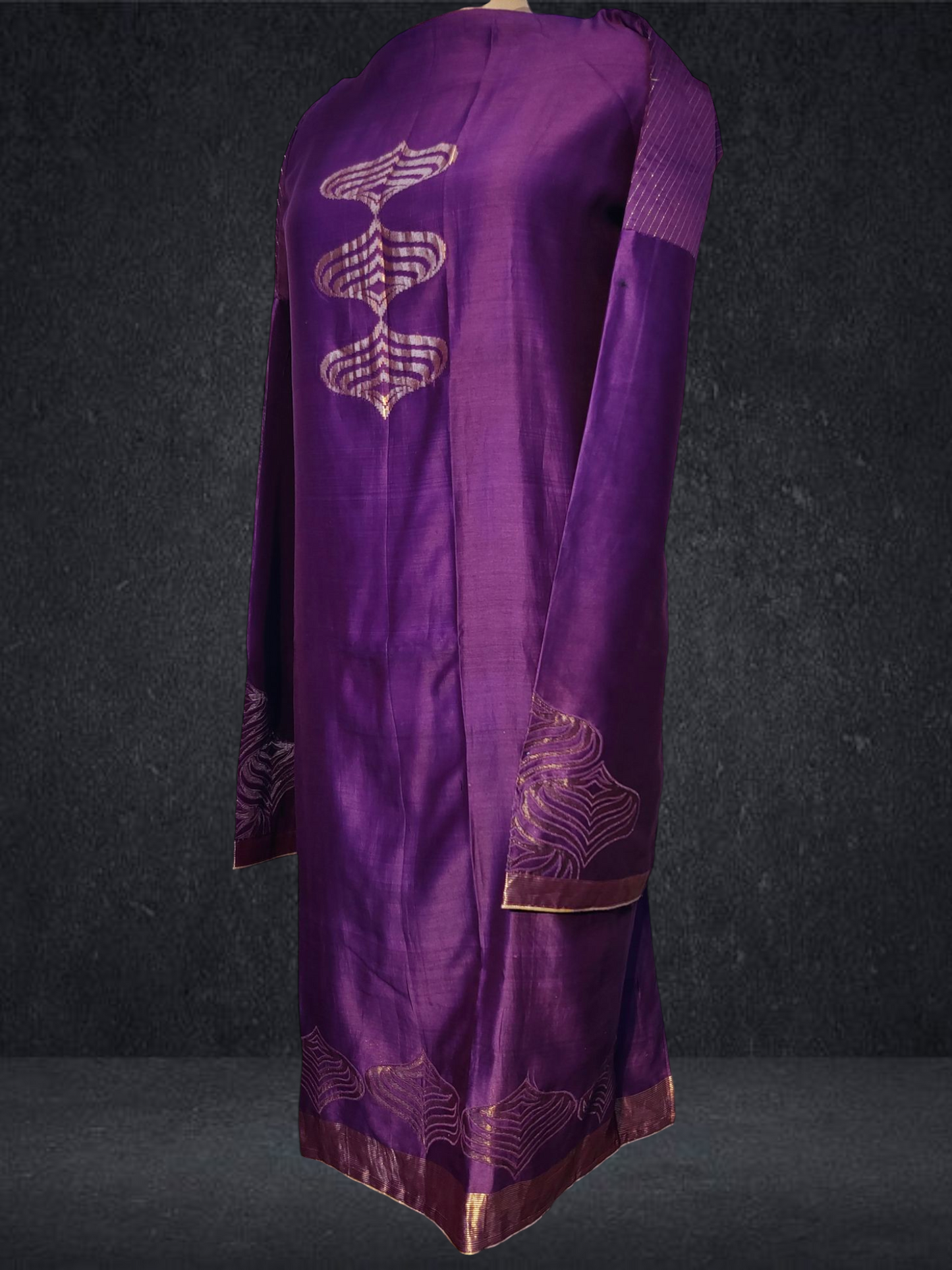 Semi Stitched Chanderi kurta