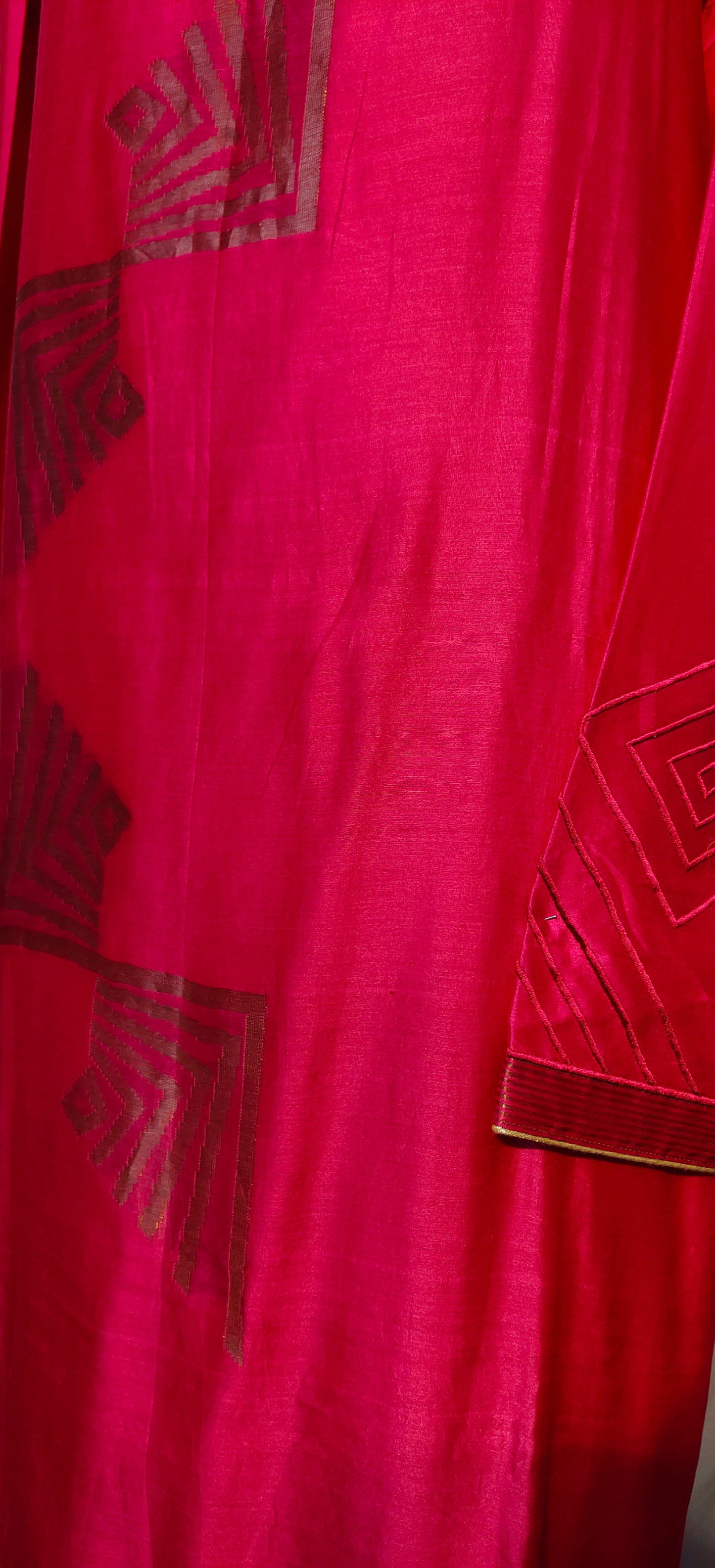 Semi Stitched Formal chanderi Kurta