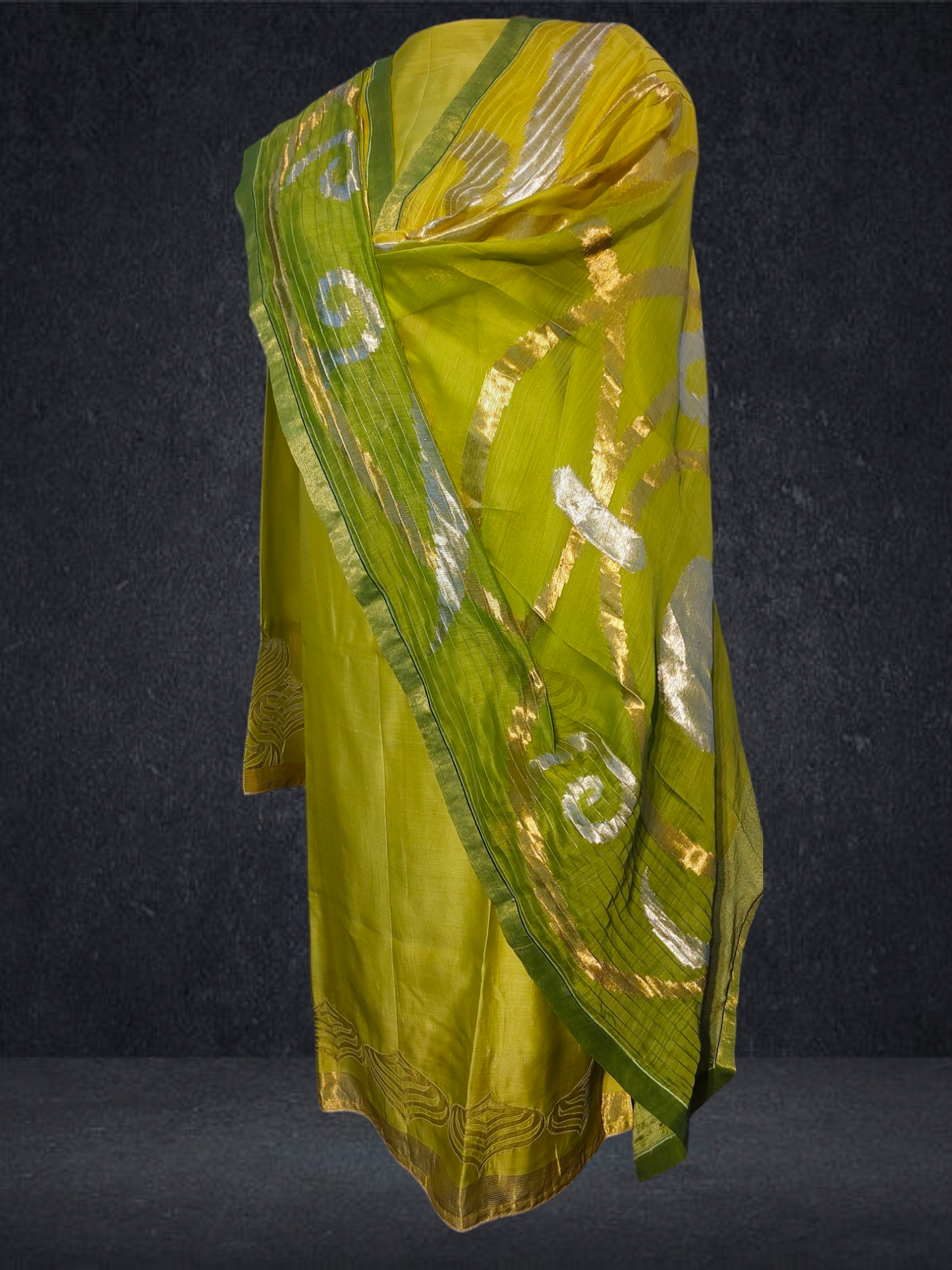 Semi Stitched Chanderi Formal Suitset