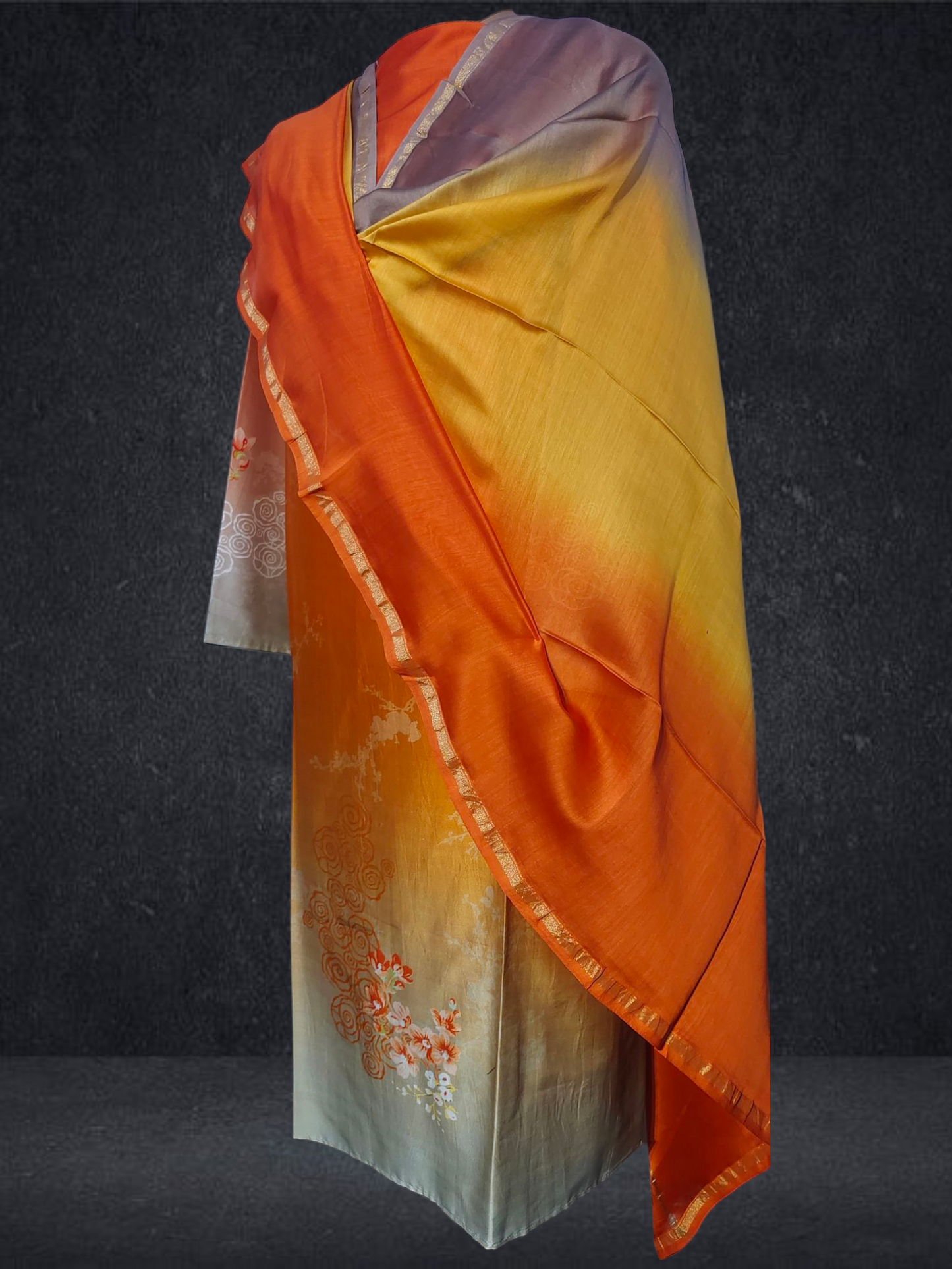 Semi Stitched Chanderi Casual Suitset